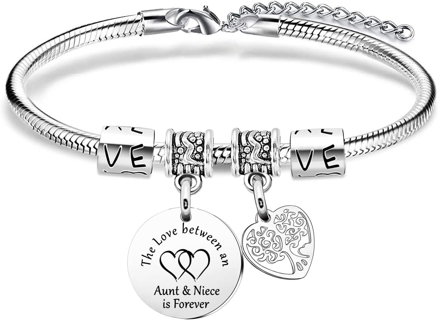 GhloyzaAunt Niece Gift Aunty Auntie Gifts Aunt Birthday Gift From Niece Graduation Christmas Gifts For Niece The Love Between An Aunt & Niece Is Forever Bracelet