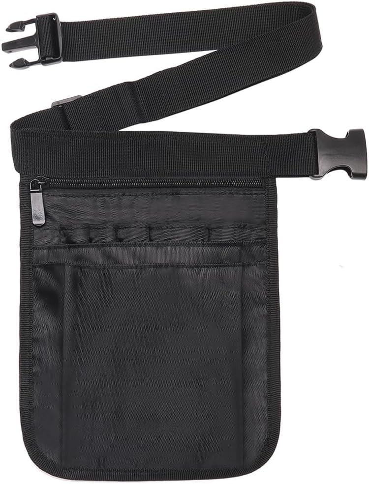 Server Apron with Multiple Pockets, Waist Money Pouch for Restaurants, Gardening, Nursing, Bistro with Adjustable Belt, Black, Fashionable Design, With Professional Appearance and Strong Practicality
