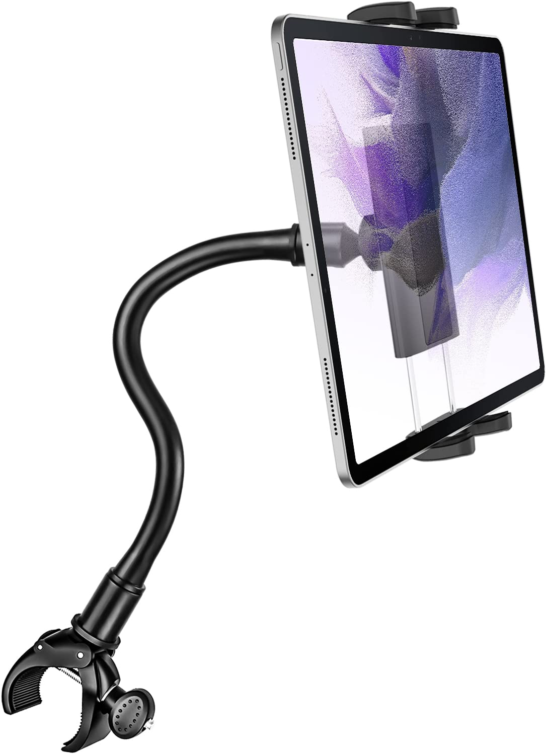 Gooseneck Spin Bike Tablet Mount, woleyi Treadmill Tablet Holder, 360 Degree Adjustable Tablet Clamp Mount for Samsung Galaxy Tab, iPad Pro, iPad 10.2, iPad Air Mini, iPhone, 4-12.9" Phones & Tablets