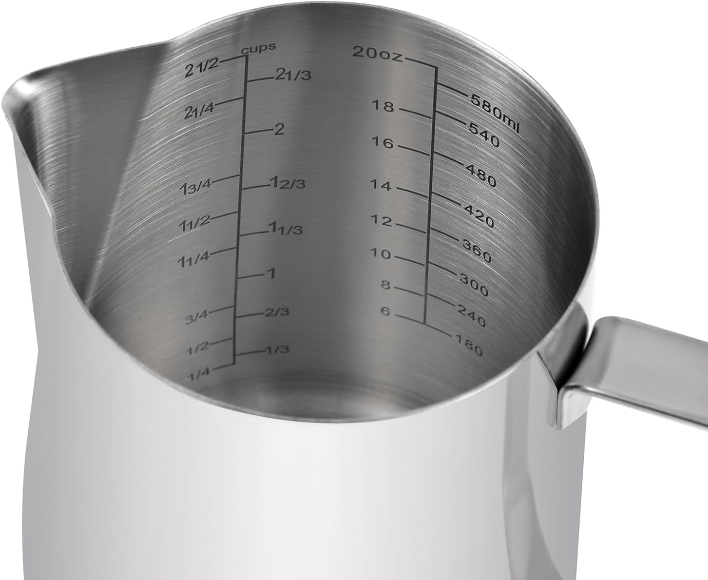Kichwit Stainless Steel Measuring Cup, Metal Measuring Cup with Handle, 20oz / 600ml / 2.4 Cups - Image 2