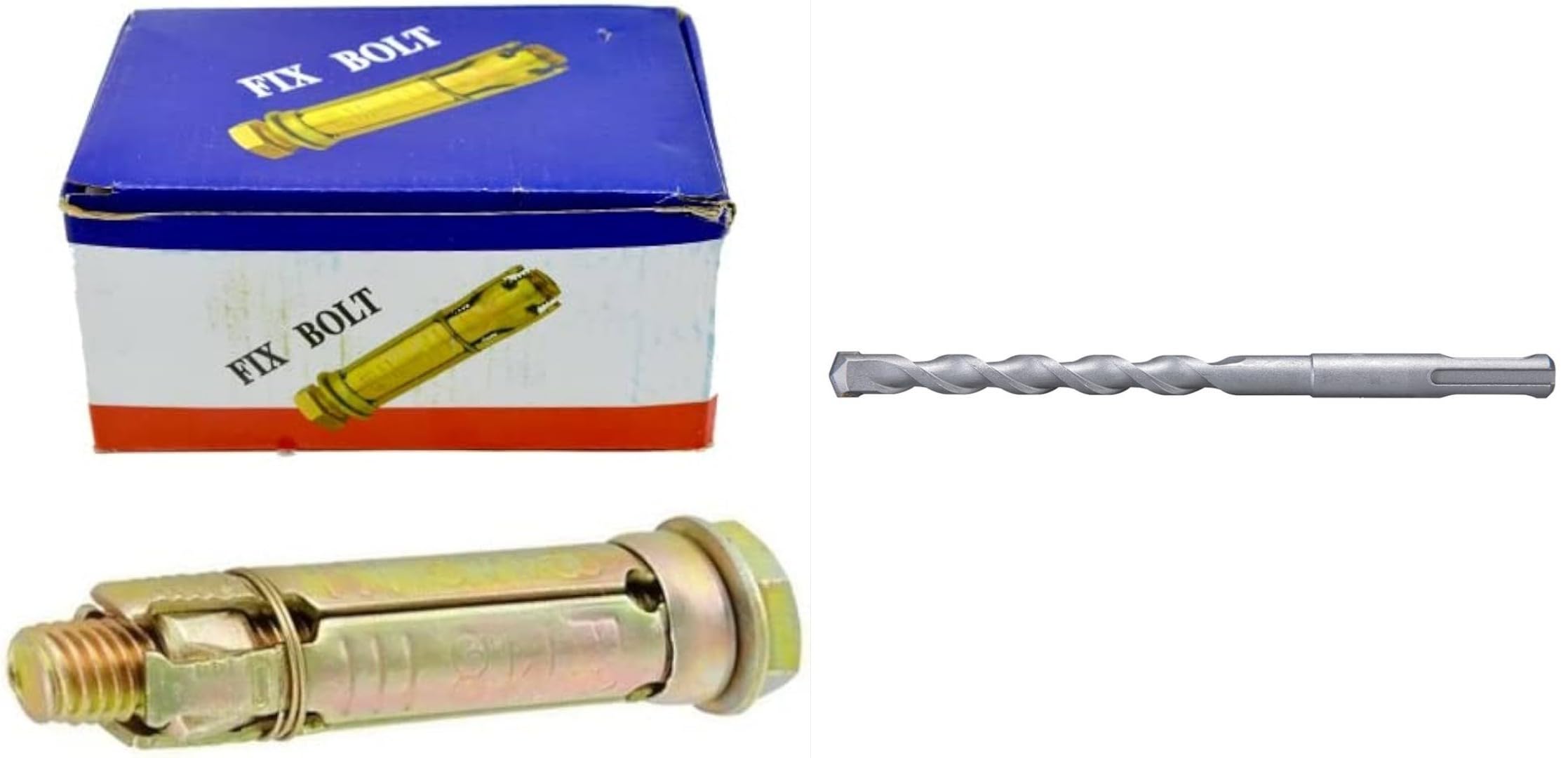 10pcs Expansion Bolts Rawl Plugs Anchor Bolts Ideal for Construction Automotive & DIY Precision Fully Threaded Secure Hold Concrete Machinery & Furniture With Suitable Sds Bit (6MM)