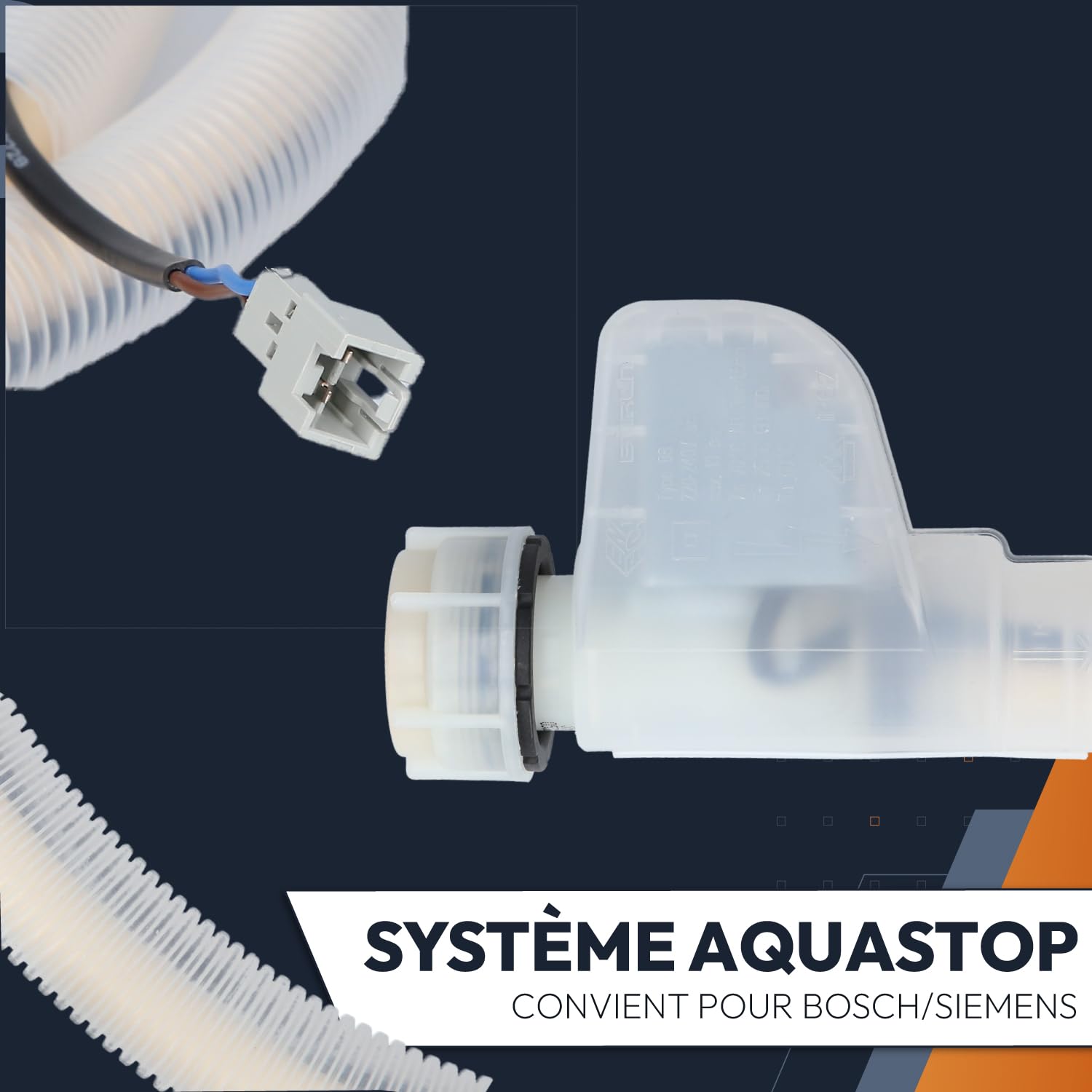 Tuyau Aquastop BITRON type 88 3/4 pouces 1,68 m compatible lave-vaisselle Bosch Siemens iQ300 iQ500 iQ700