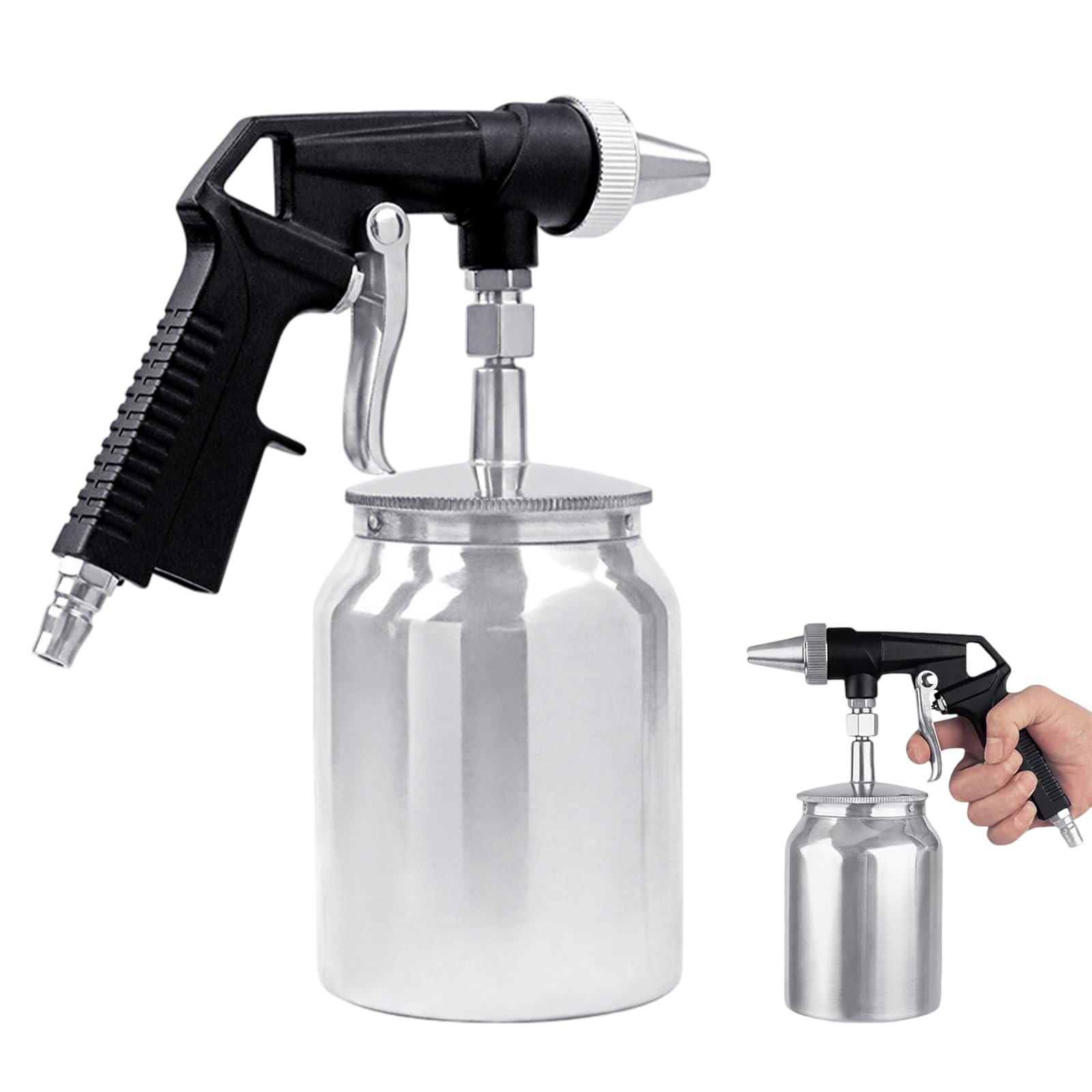 Pistola per sabbiatura con serbatoio in alluminio 6,5-8 bar 1L aria compressa