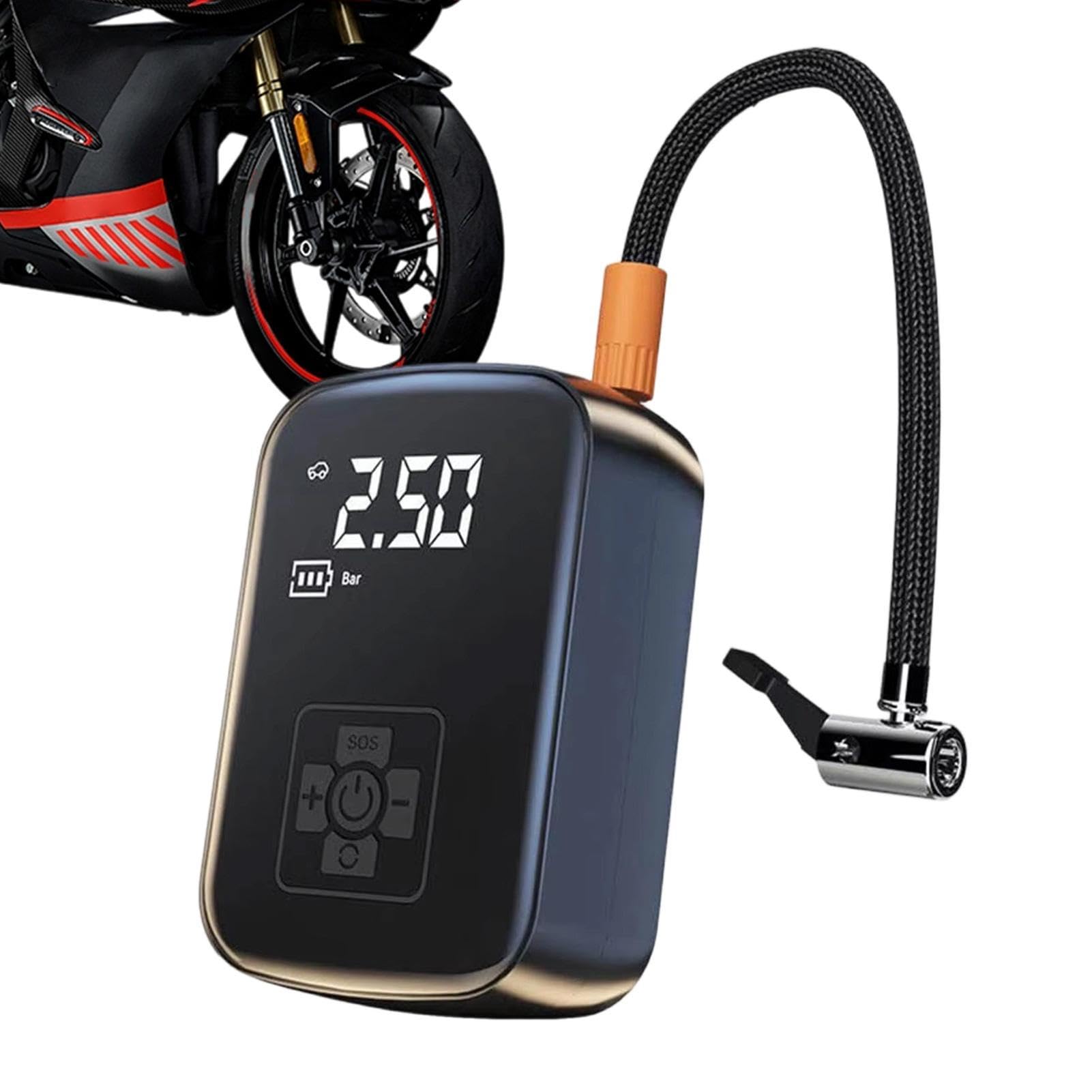 Generico Gonfiatore Pneumatici | Ricaricabile con manometro e LED | Compressore d'Aria Portatile per Auto | Palloni Gonfiabili Piscina Giocattoli Viaggio