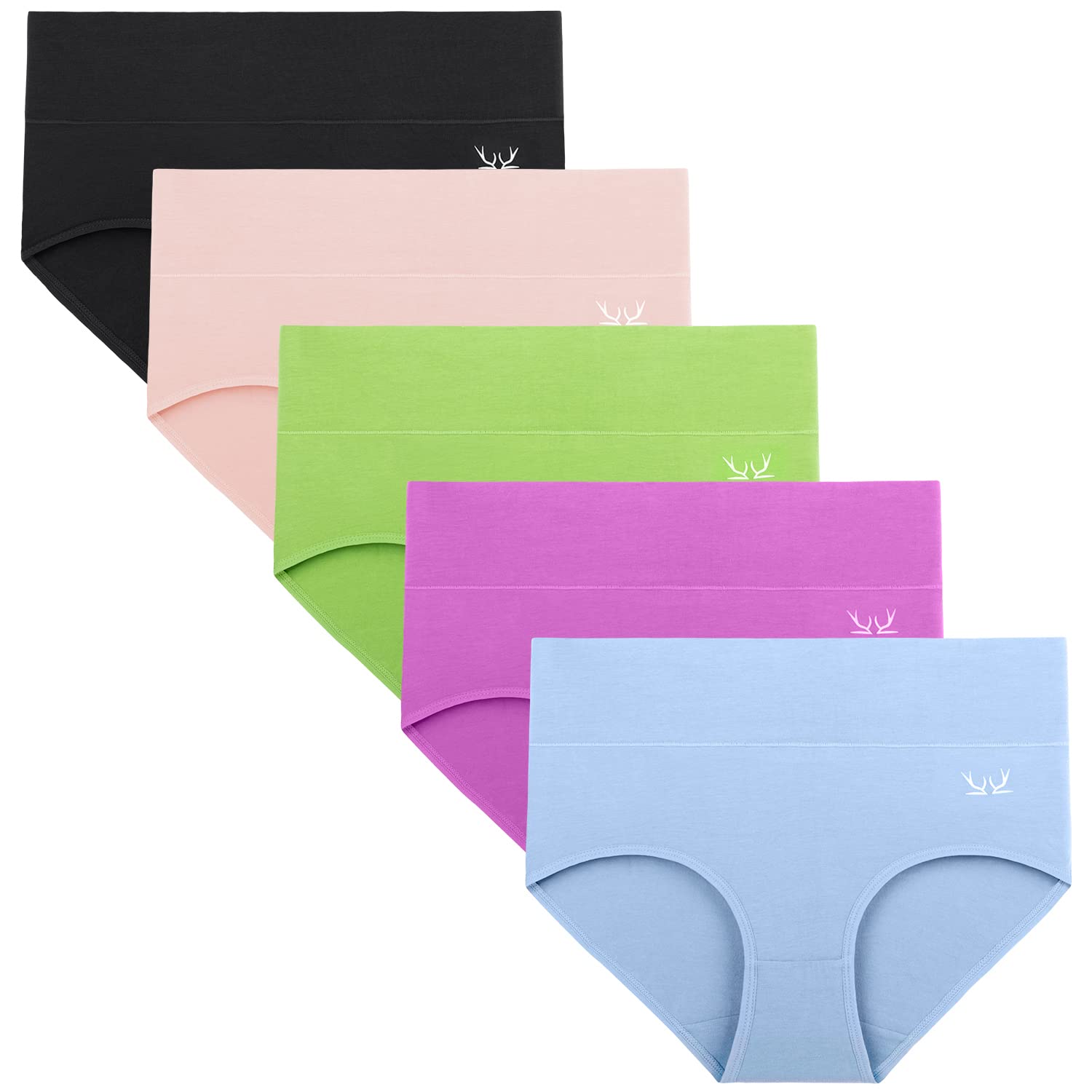 TANSTC Women’s Knickers – High Waist Cotton Underwear for Women, Soft Ladies Briefs with Tummy Support – Knickers for Women Multipack of 5 — view 10