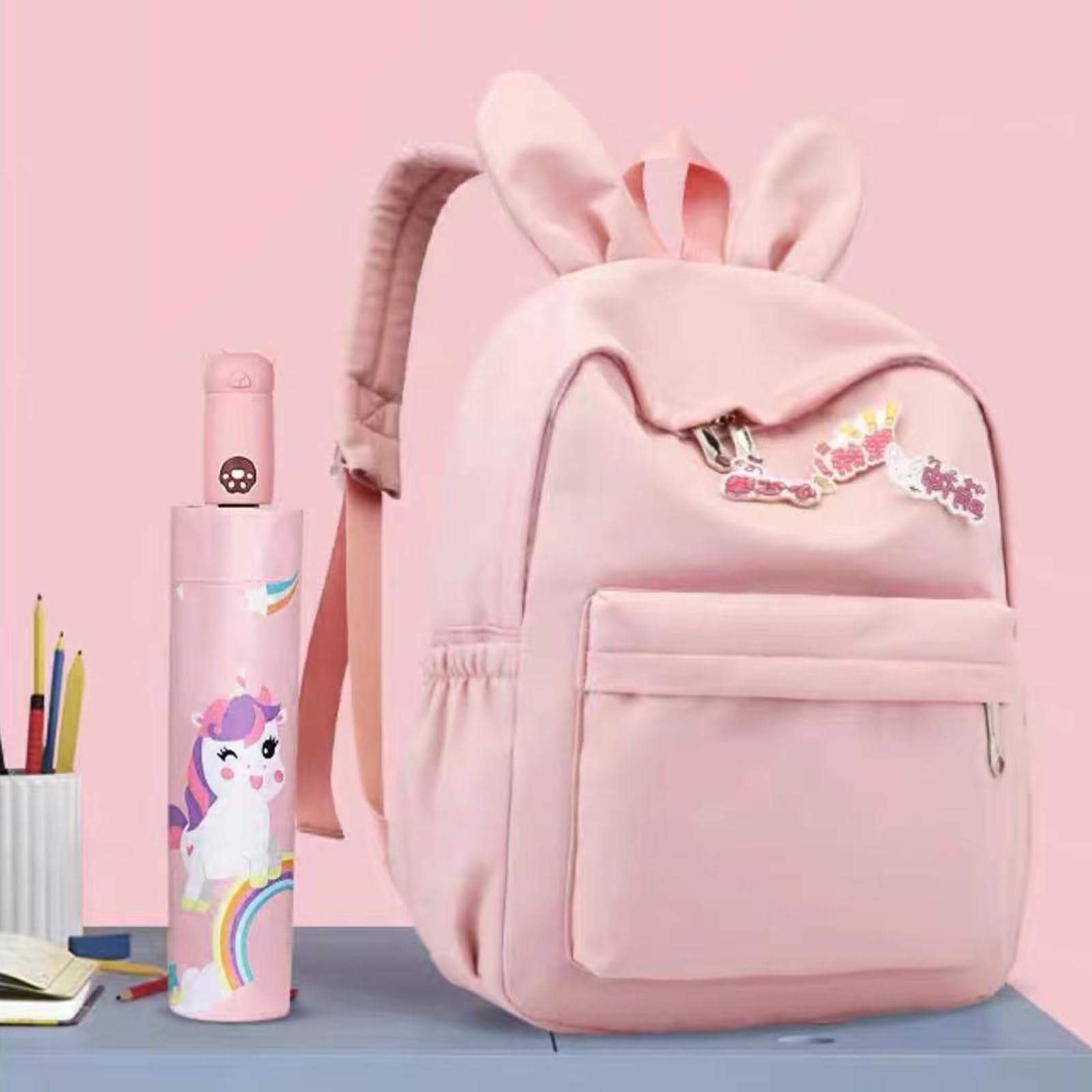 Paraguas plegable automático para niños, cierre abierto, caricatura, resistente a los rayos UV, diseño antirrebote, paraguas compacto al viento y resistente al agua para niños y niñas #2 7