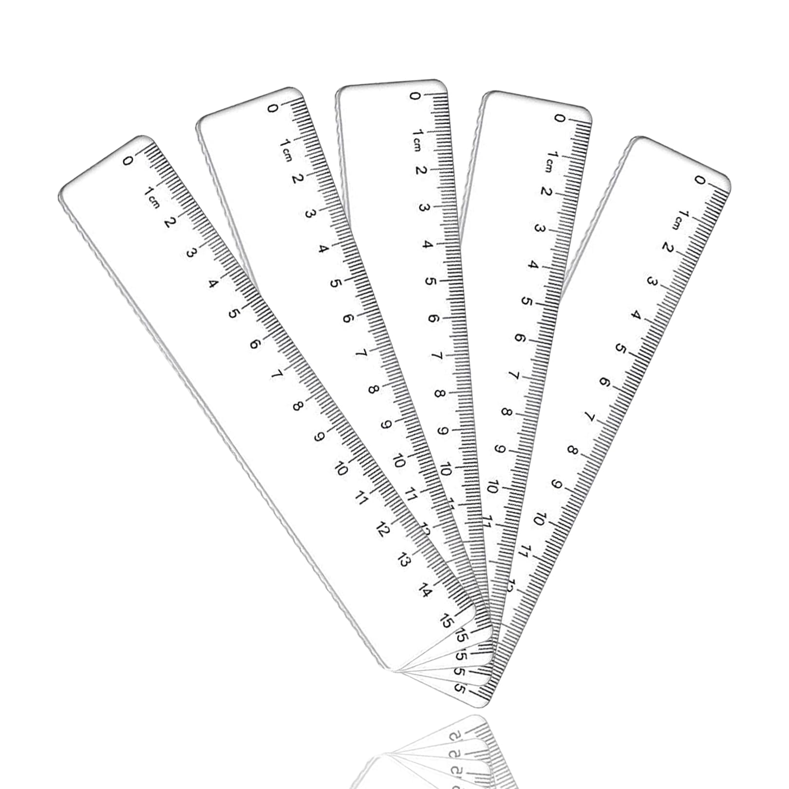 Strrng Transparent/Colorless 5 Pack Ruler 15Cm,Plastic 15Cm Rulers,Clear Small Ruler,Rulers