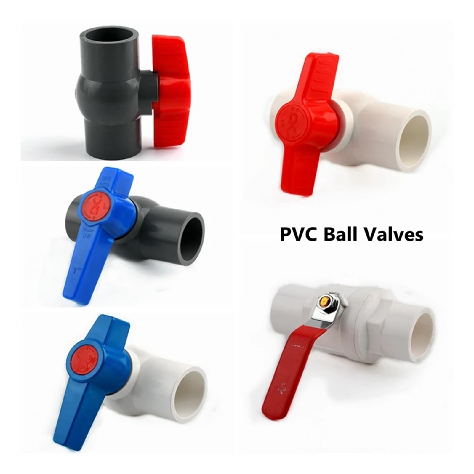 Plastikowy zawór kulowy, uchwyt gniazda zaworu kulowego z PCV, nawadnianie ogrodu, akwarium wielokolorowe(63mm)