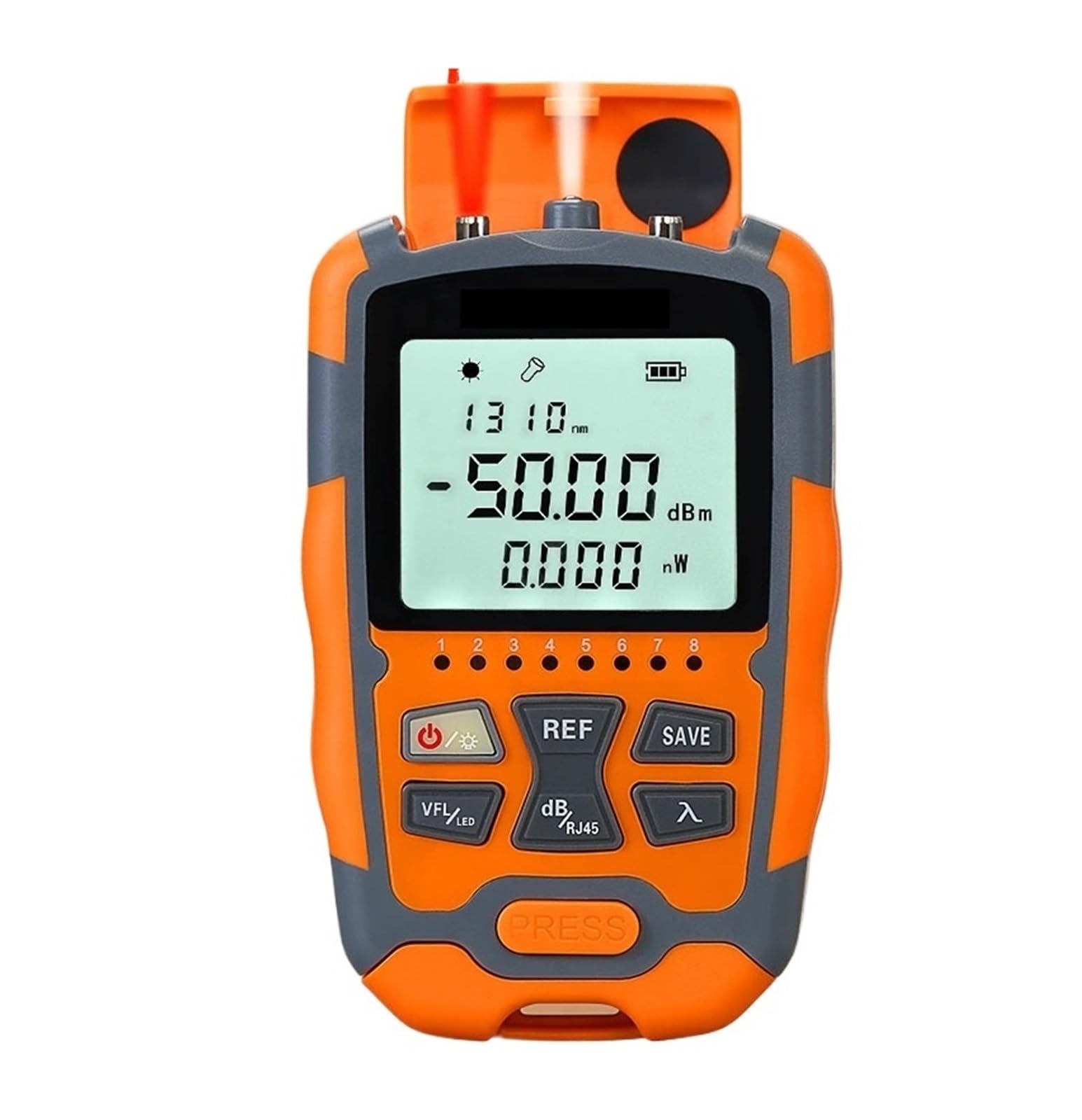 Tester kabli światłowodowych, AUA-M50 Mini 4 W 1 Wielofunkcyjny Miernik Mocy Optycznej Lokalizator Uszkodzeń Wizualnych Test Kabli Sieciowych Tester Światłowodów Silna stabilność(15MW with FC-LC)