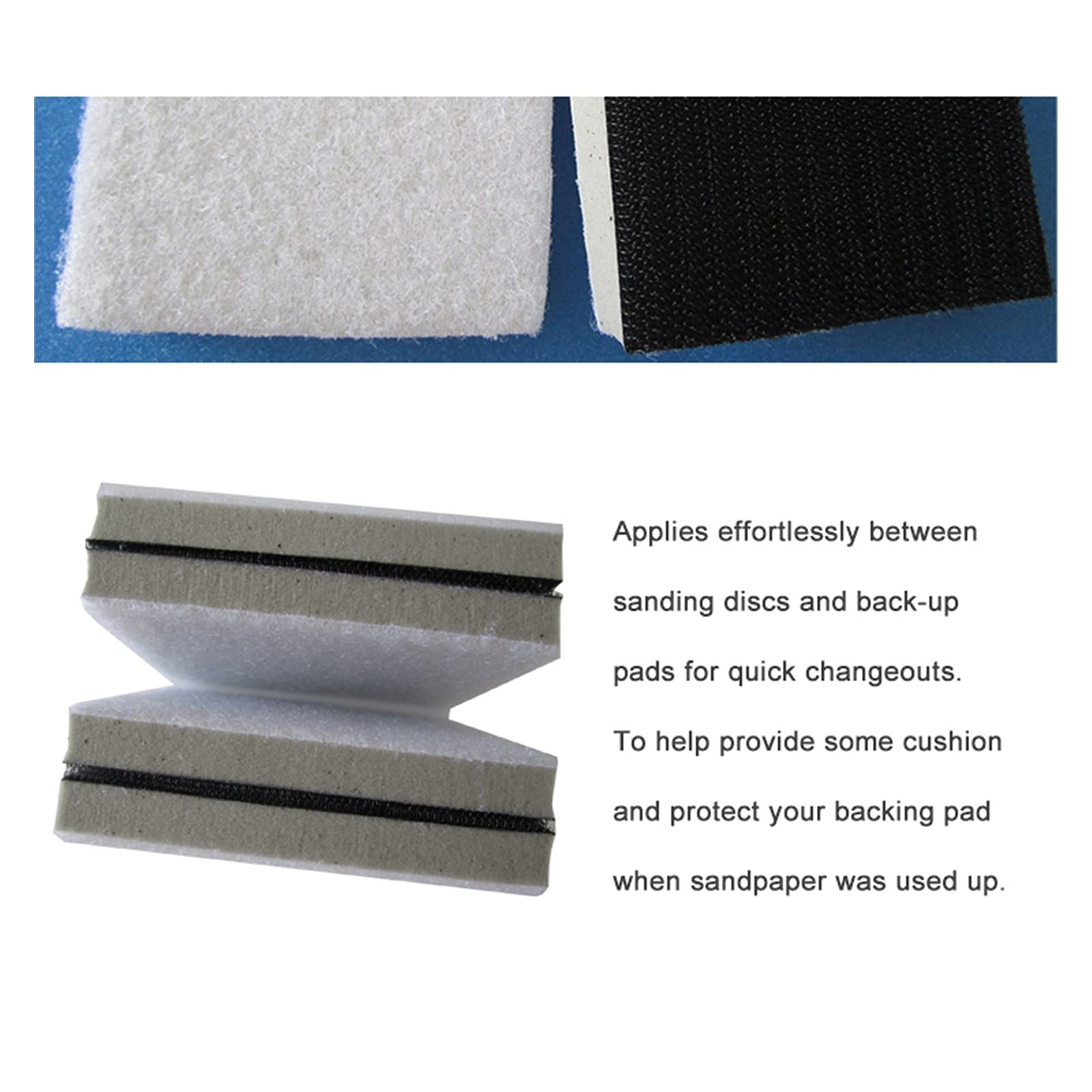 Almohadilla de Pulido 5 UNIDS Almohadilla de Interfaz de Esponja Rectangular de Alta Densidad 7PCS 70 * 100M Pad Pad Pad Protection Cojín de Almohadilla de lijadora Gancho y Bucle