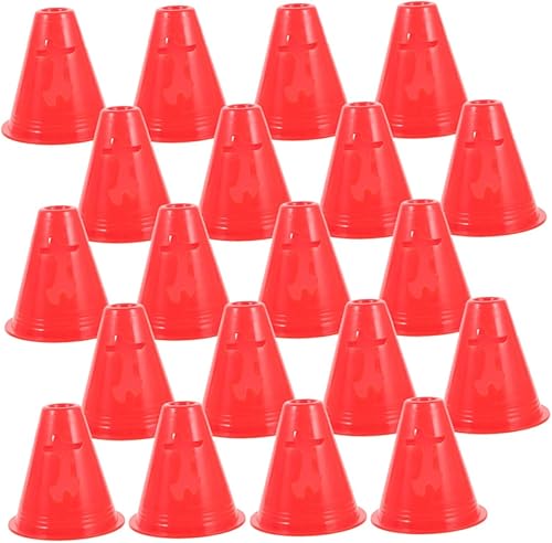 20 piezas de conos deportivos pequeños a prueba de viento para fútbol, fútbol, patinaje sobre ruedas, entrenamiento de agilidad, marcadores altos