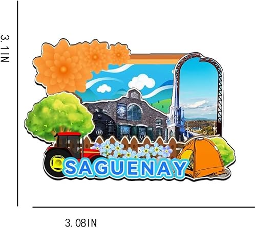 Miniatura 3 de Saguenay - Imán de madera para nevera, diseño de Canadá, monumentos 3D, recuerdos coleccionables, decoración hecha a mano -2274