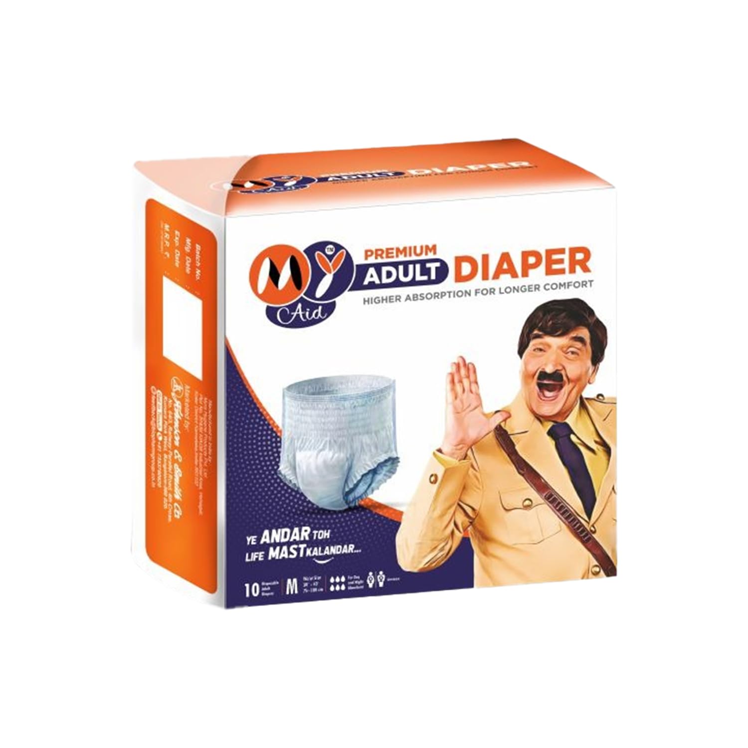 MYAID Unisex Premium Adult Pant Diaper With Higher Absorption For Longer Comfort - M Size (10 Pc) Pack of 1