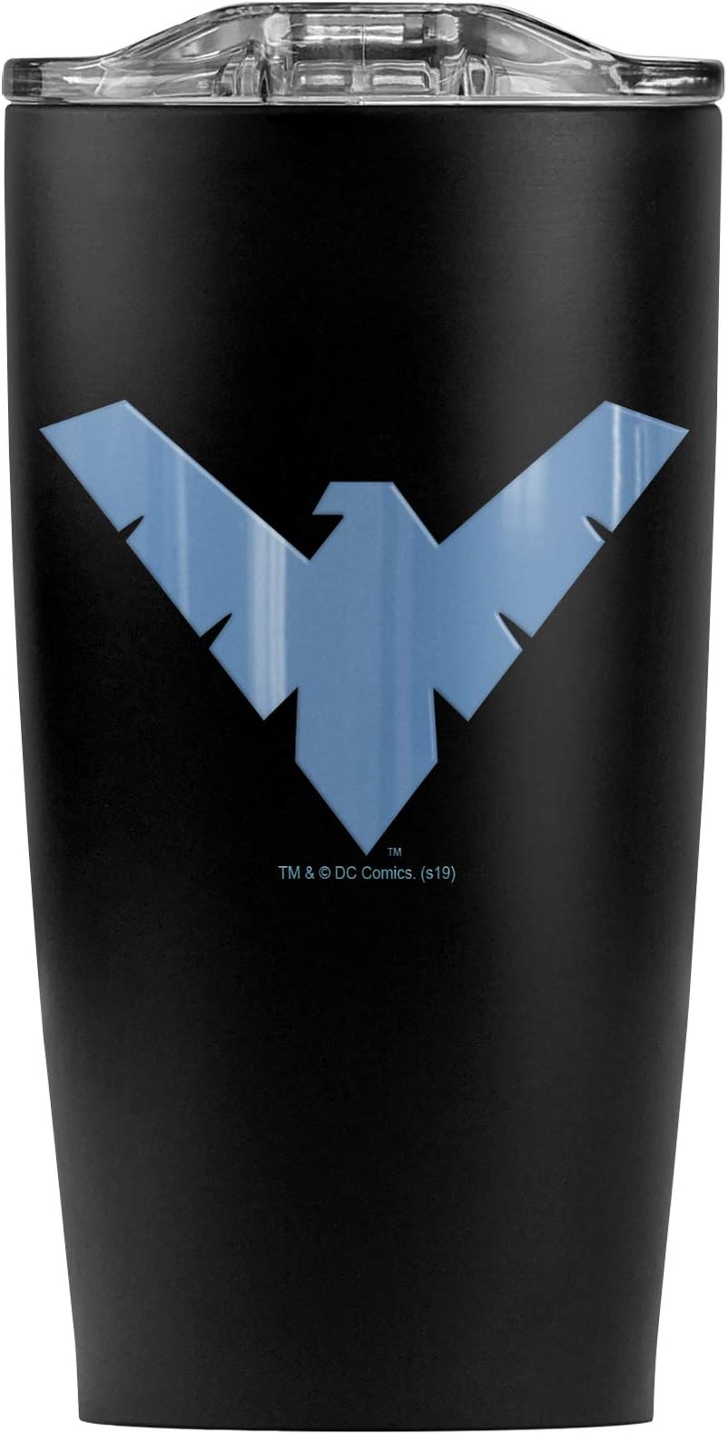 Batman Nightwing Logo Stainless Steel Tumbler 20 oz Coffee Travel Mug/Cup, Vacuum Insulated & Double Wall with Leakproof Sliding Lid | Great for Hot Drinks and Cold Beverages