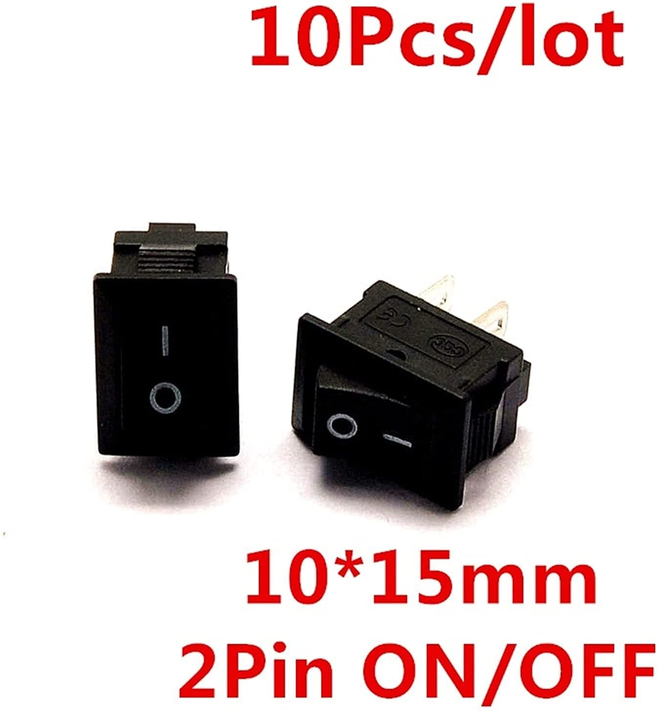 10pcs/lot G130 10x15mm SPST 2PIN ON/Off Boat Rocker Switch 3A/250V for Auto Car Dashboard Truck RV ATV Home Model KCD1