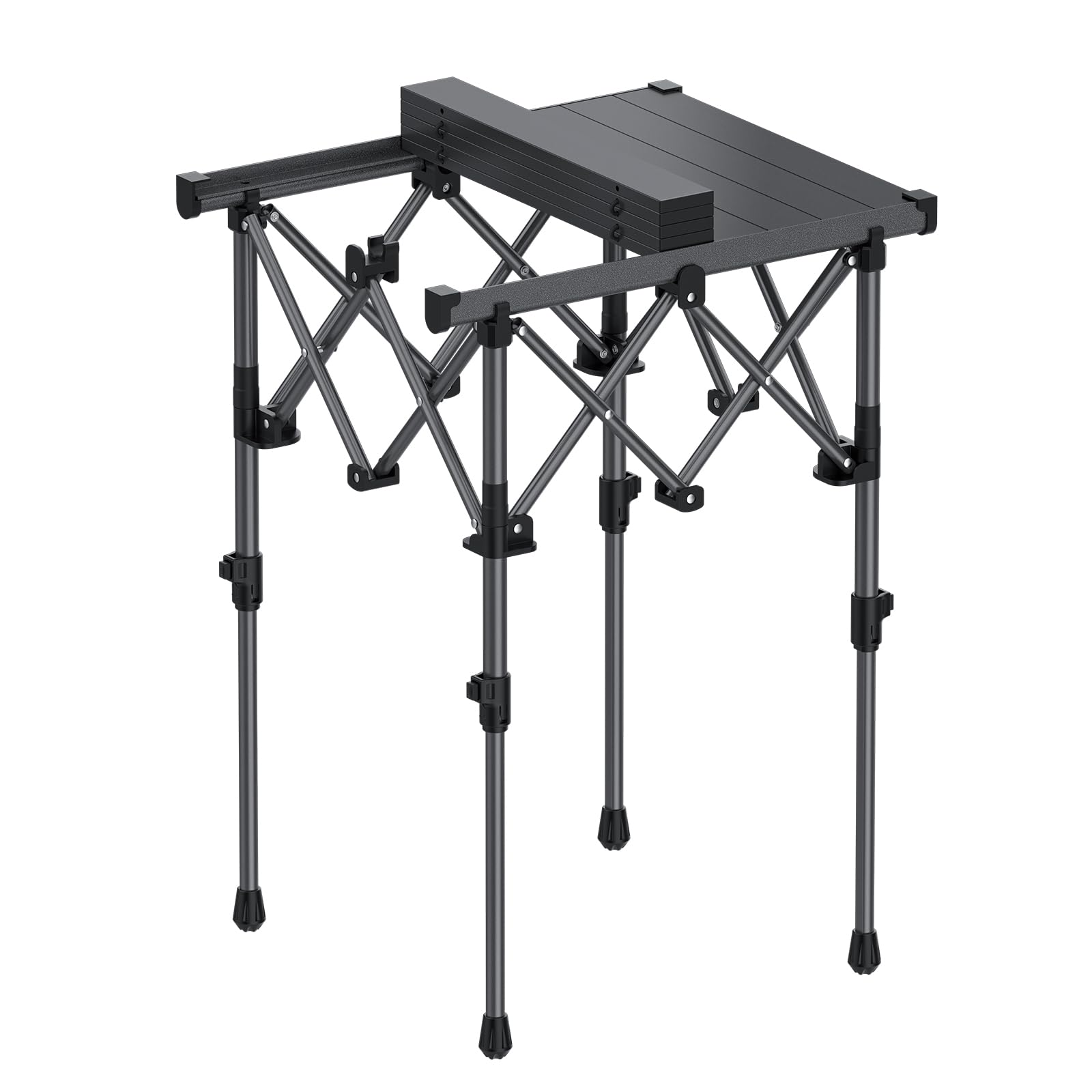 Anbte Mesa de Camping 50.5 x 41 x 44/70 cm,Aluminum Alloy | Mesa de Acampada Enrollable Cuadrada con Bolsa de Almacenamiento para al Aire Libre Patio de Picnic de Viaje de Caravana