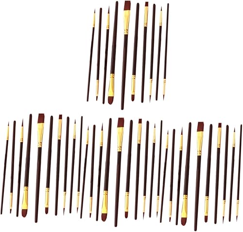 EXCEART 40 piezas de cepillo de pelo de nailon para niños, cepillo de acuarela pincel profesional pincel de pintura al óleo pincel de aceite