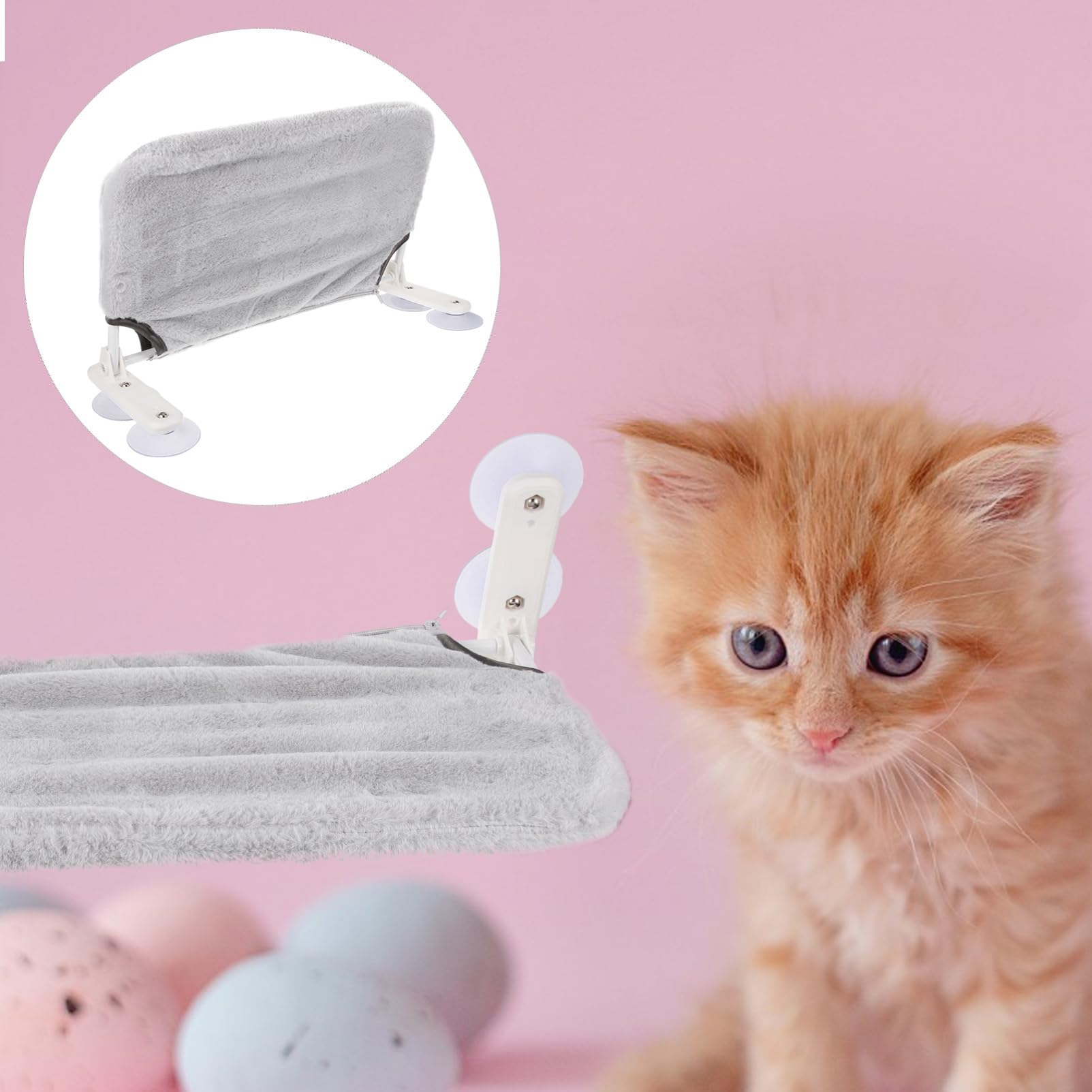 HANABASS Cat Window Perch Hammock per Gatti con Ventose Lettino da Finestra Design Pratico per Relax e Gioco di Gatti