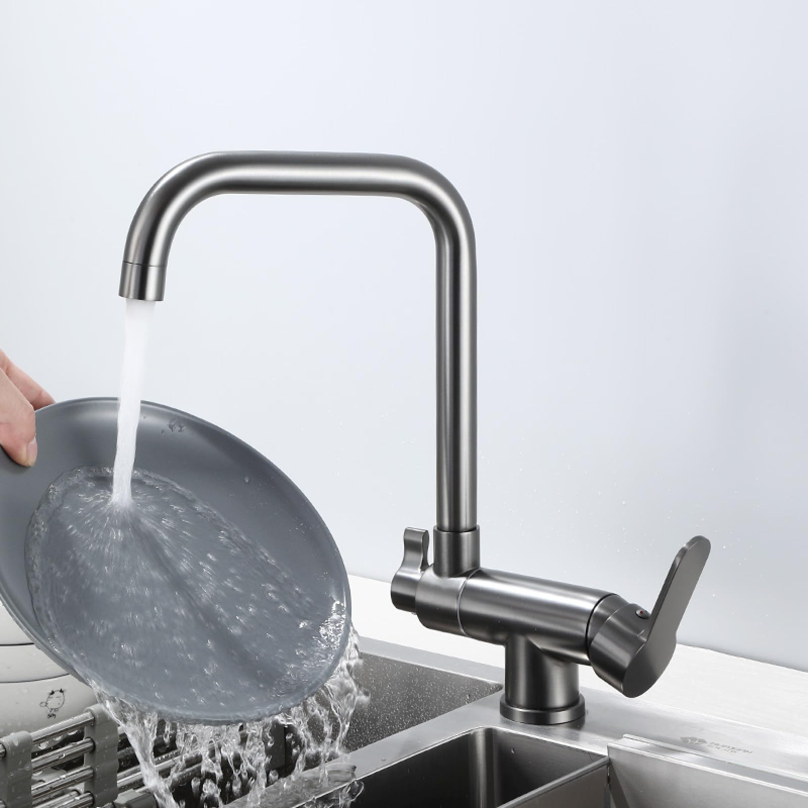 Grifo De Cocina 3 Vías Con Osmosis Y Abatible 90° - Dos Salidas De Agua En Latón Cromado | Ideal Para Cocinas Con Ventana