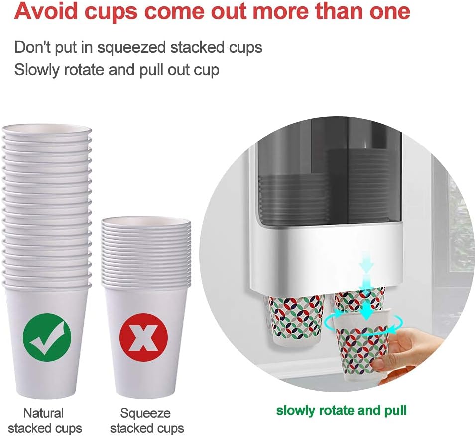 LBTING Water Cooler Cup Dispenser, Fit 4oz - 6oz Cups, Gray image 4