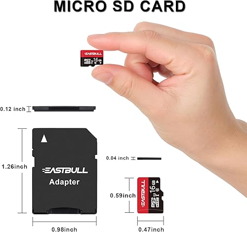 Vista 6 de EASTBULL Paquete de 10 tarjetas Micro SD de 16 GB, tarjetas de memoria SD de 16 GB, video Full HD de 90 MB/s UHS-I U1 Micro SDHC Clase 10