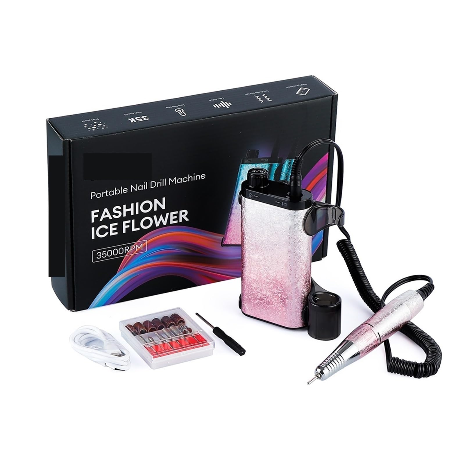 35000 RPM Wireless Nail Drill Machine Portable Nail Master Rimozione Veloce delle Unghie Forte Manicure Pedicure Lucidatura Fresa(Pink)