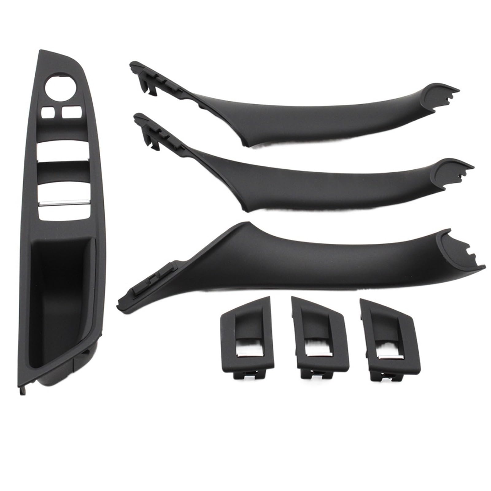 OEXRIGRU Car Interior Door Handles for BMW 5 Series F10 F18 523 525 528 LHD Car Interior Door Handle Pull 7PCS Set(Model A Black)