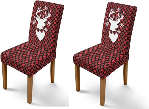 Vista 52 de Rnyleeg Juego de 6 fundas protectoras para sillas de comedor de Navidad, sin brazos, diseño de árbol de Navidad, para sala de estar, diseño de árbol