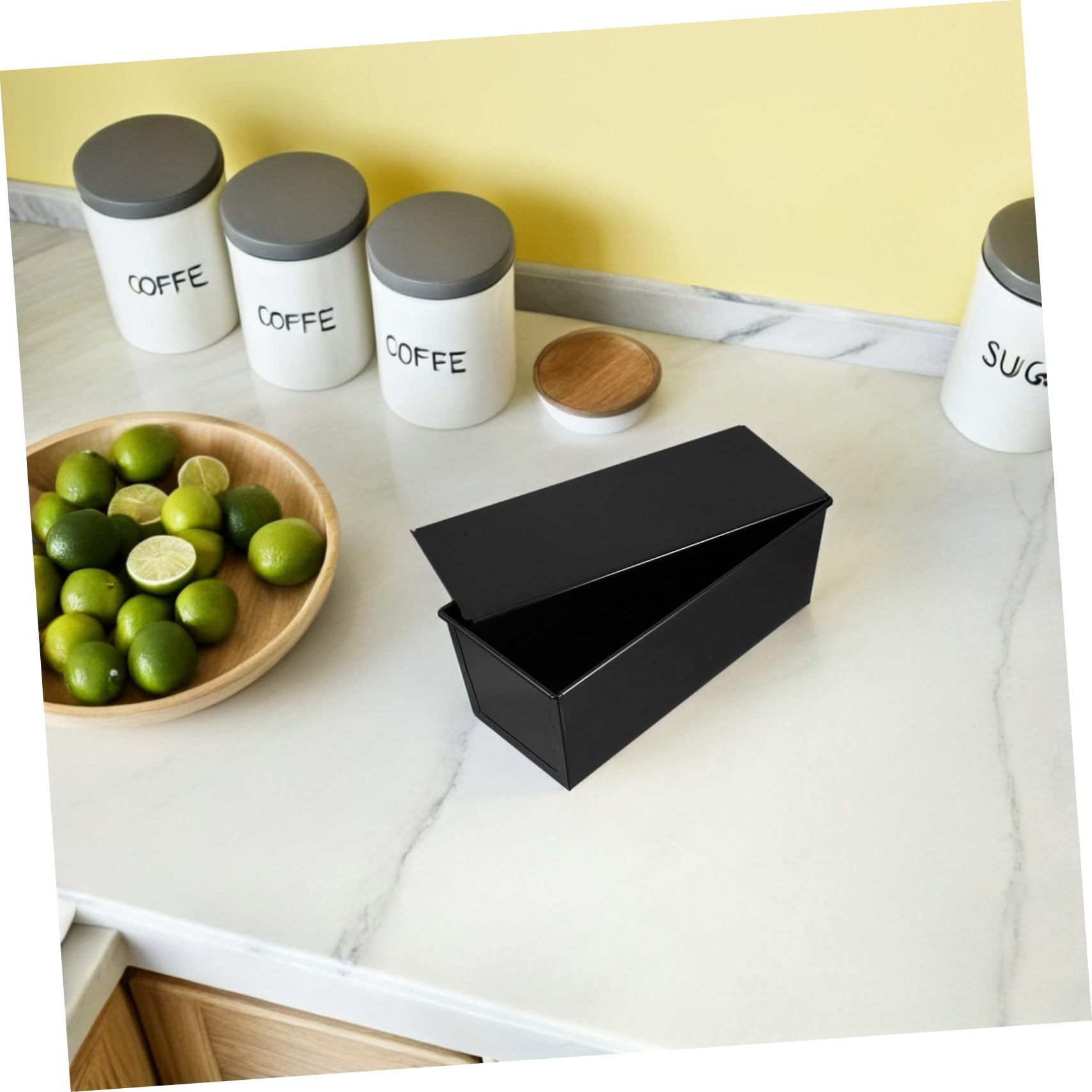 Genérico 1 Pc Molde de pan de caja de tostadas bandeja para hornear pan antiadherente molde para pan antiadherente con tapa barra pan sin glutem juego de ollas suministros de cocina Black