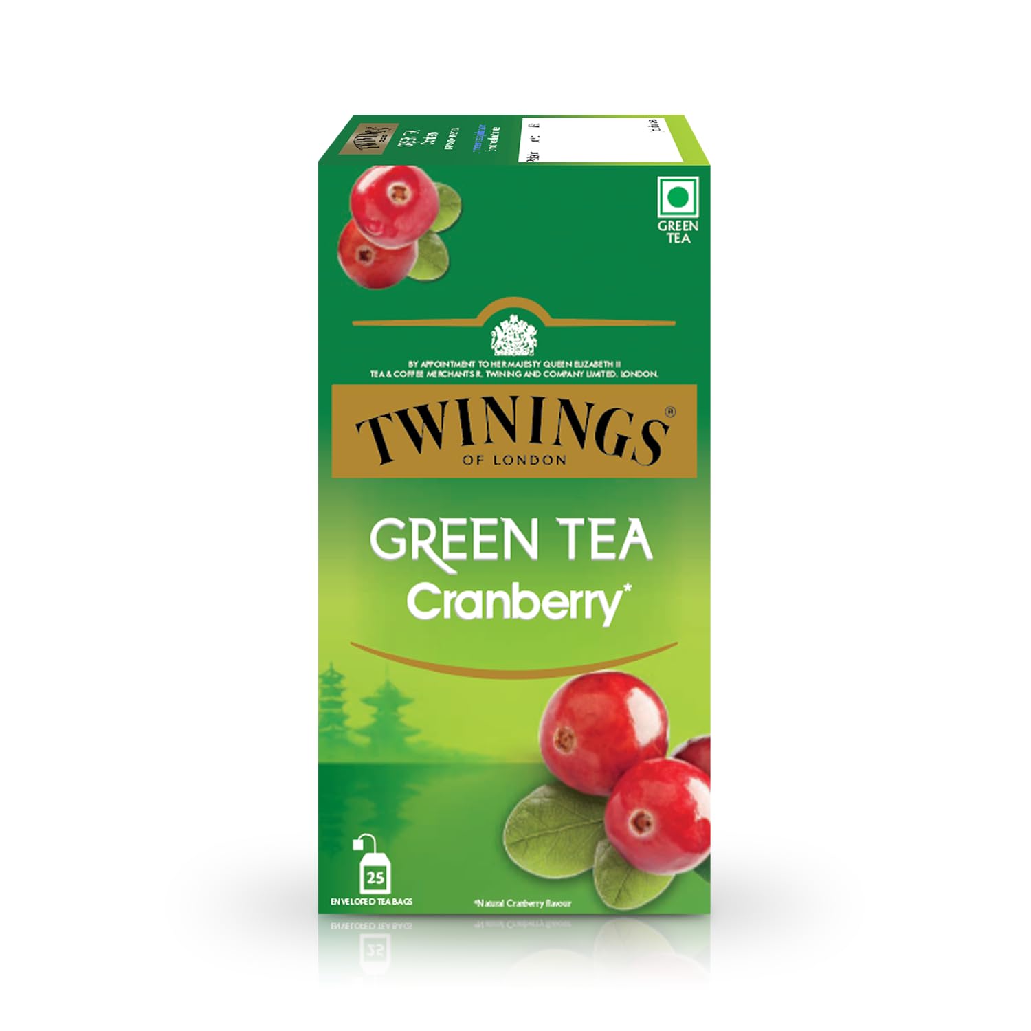 Twinings Green Tea, Cranberry, 25 Tea Bags