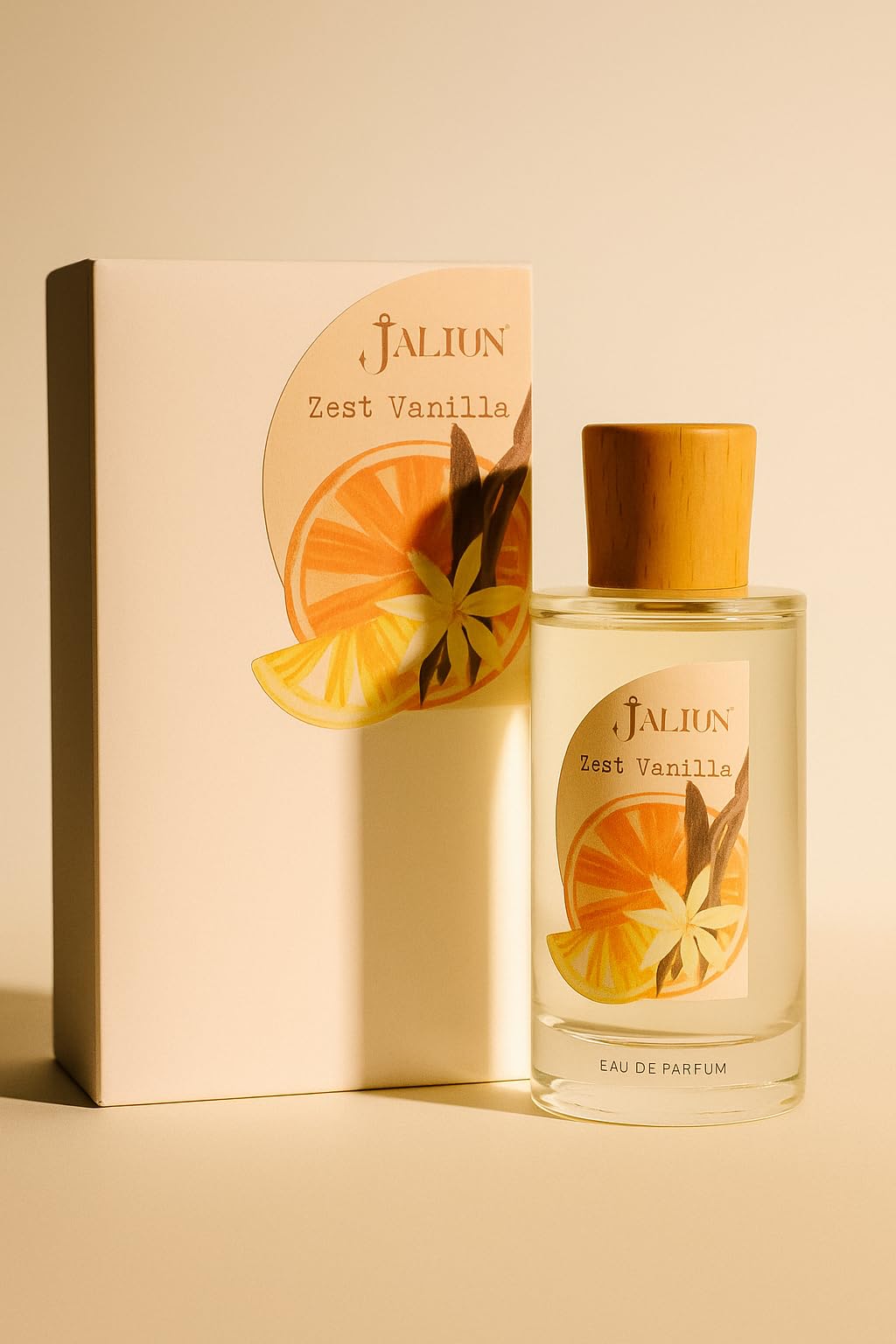 Jaliun Zest Vanilla Extrait de Parfum 100ml – Profumo Gourmand Agrumato | Note di arancia amara, panna montata e caramello. Extrait al 30%, dolce e burroso, ideale per chi ama i gourmand agrumati.