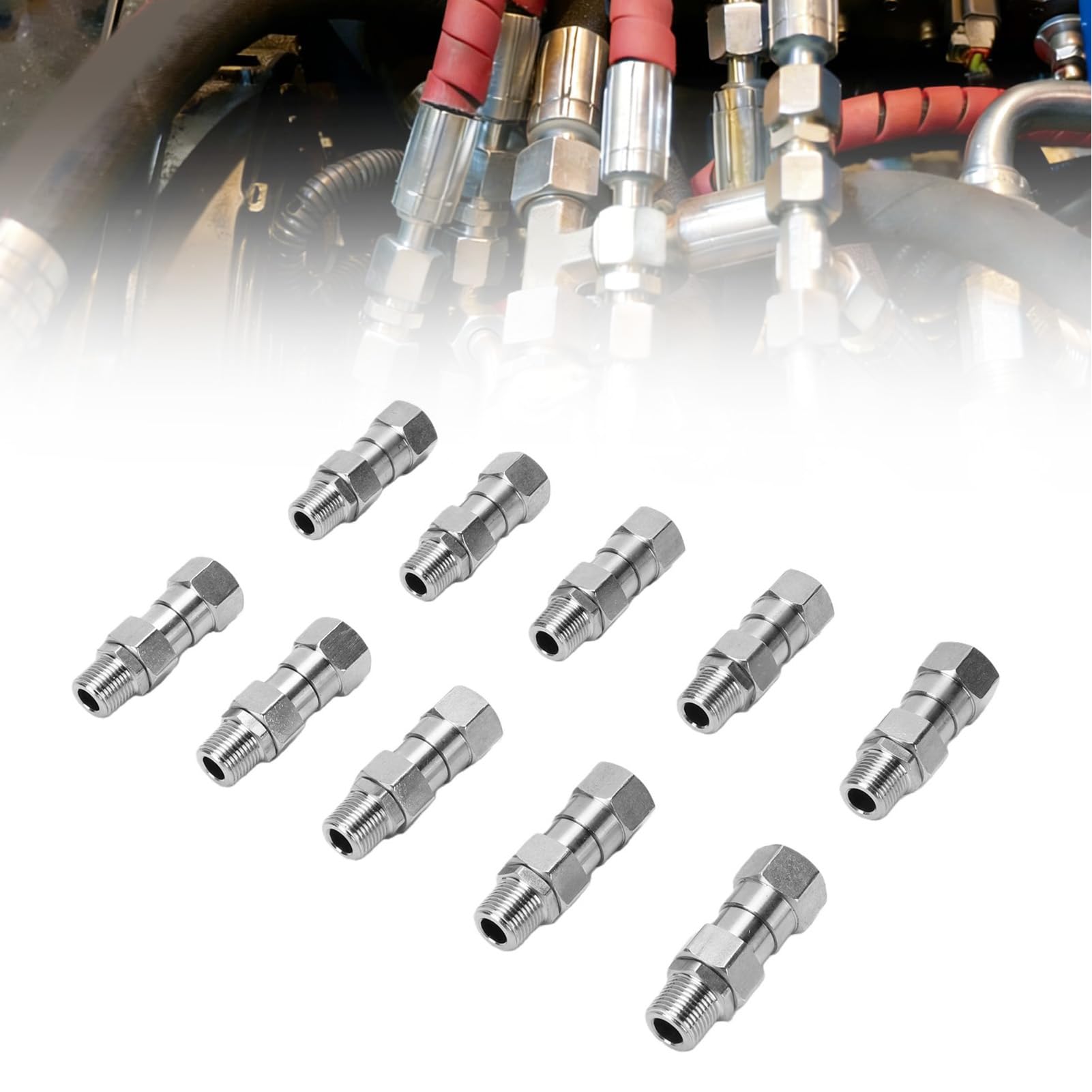 Fafeicy 10 szt. Złączki do Węży Hydraulicznych 3/8 Cala NPT