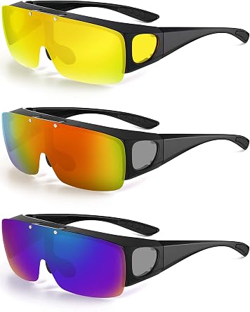 Frienda 3 Pcs Flip Glasses for Man Tac Sunglasses