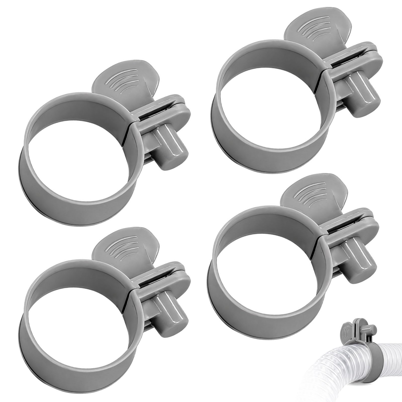 4Pcs 1 1/4" Plastic Hose Clamps for Pool Connections, Leak-Proof Ground Clamp & Hose Connectors for Sand Filter Pump, Essential Pool Accessories & Replacement Parts for Swimming Pool Water Circulation