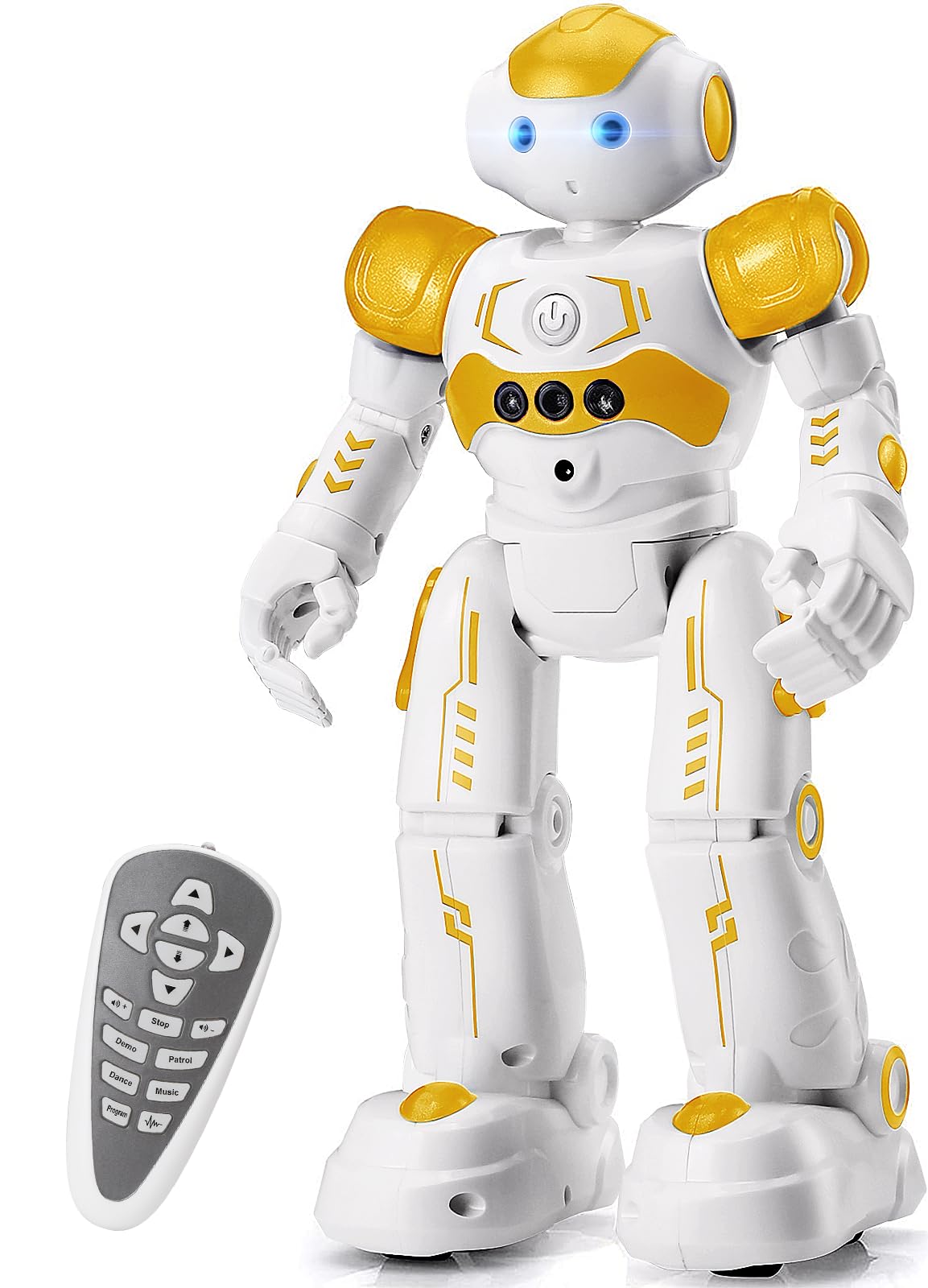 KingsDragon RC Robot Toys for Kids, Gesture & Sensing Programmable Remote Control Smart Robot for Age 3 4 5 6 7 8 Year Old Boys Girls Birthday Gift Present,Yellow
