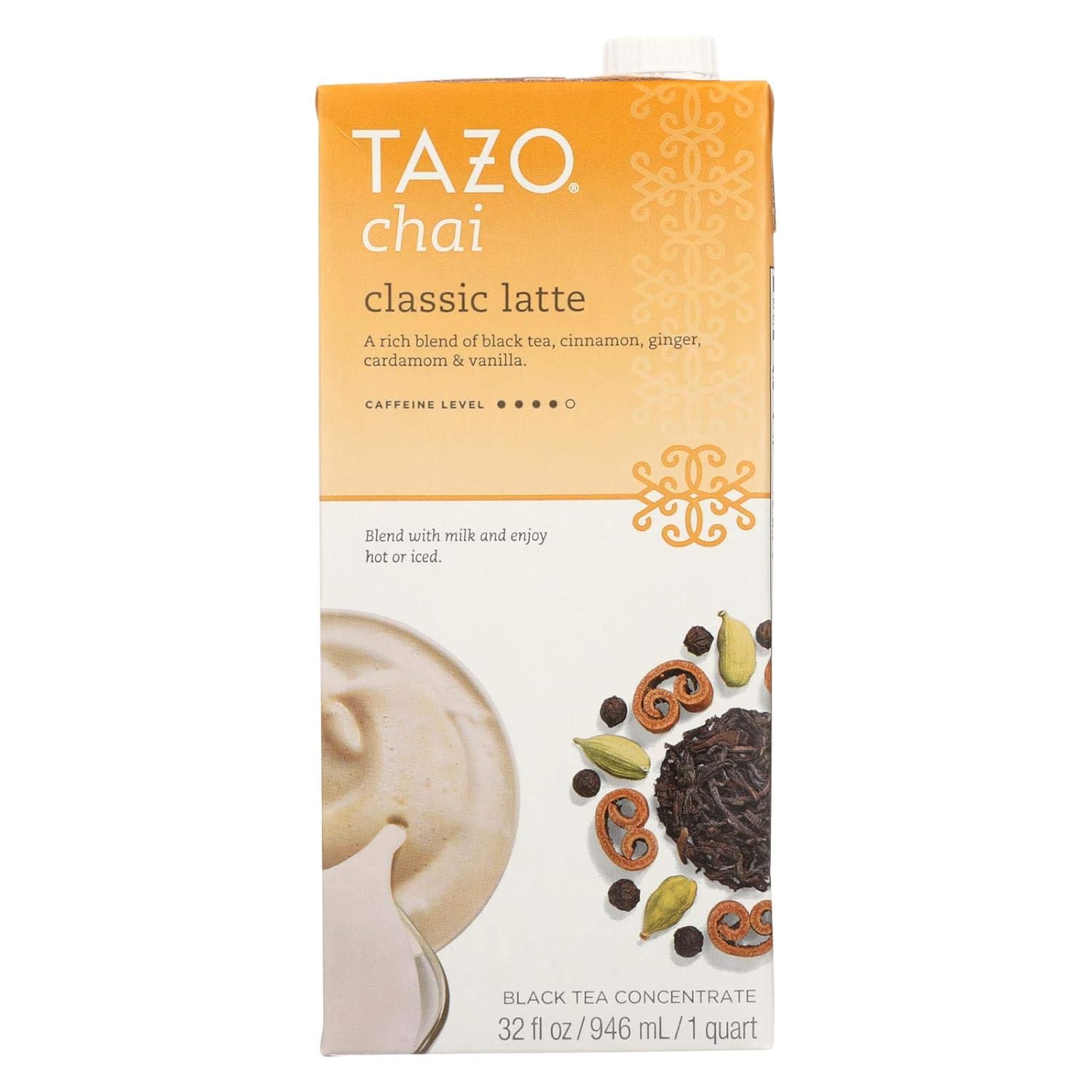 Tazo Concentrate Chai Latte Tea, 32 Fl Oz (Pack of 6