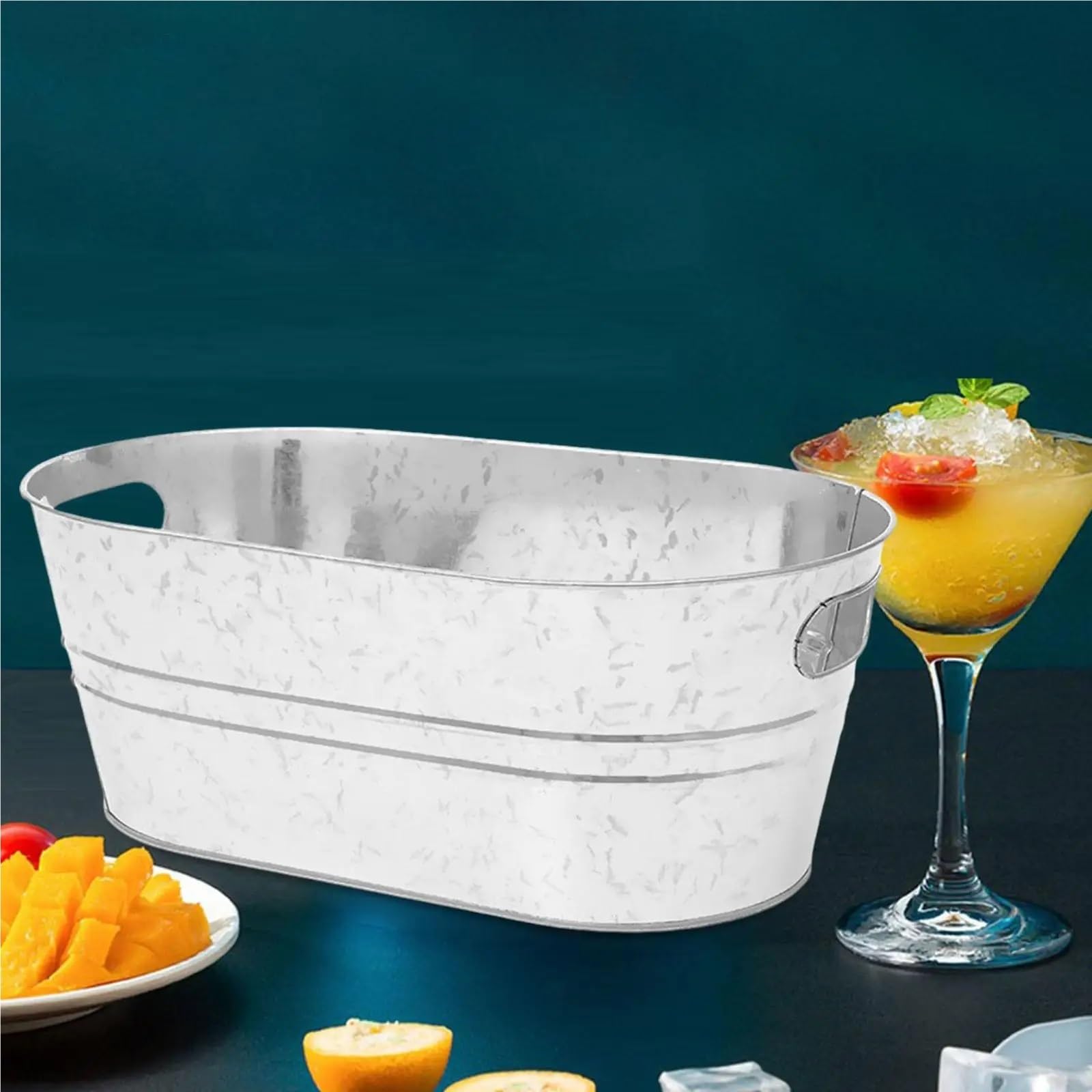 Cubo de Hielo elíptico de 15 l, Universal, Largo, galvanizado, Ovalado, clásico per Casa, Bar