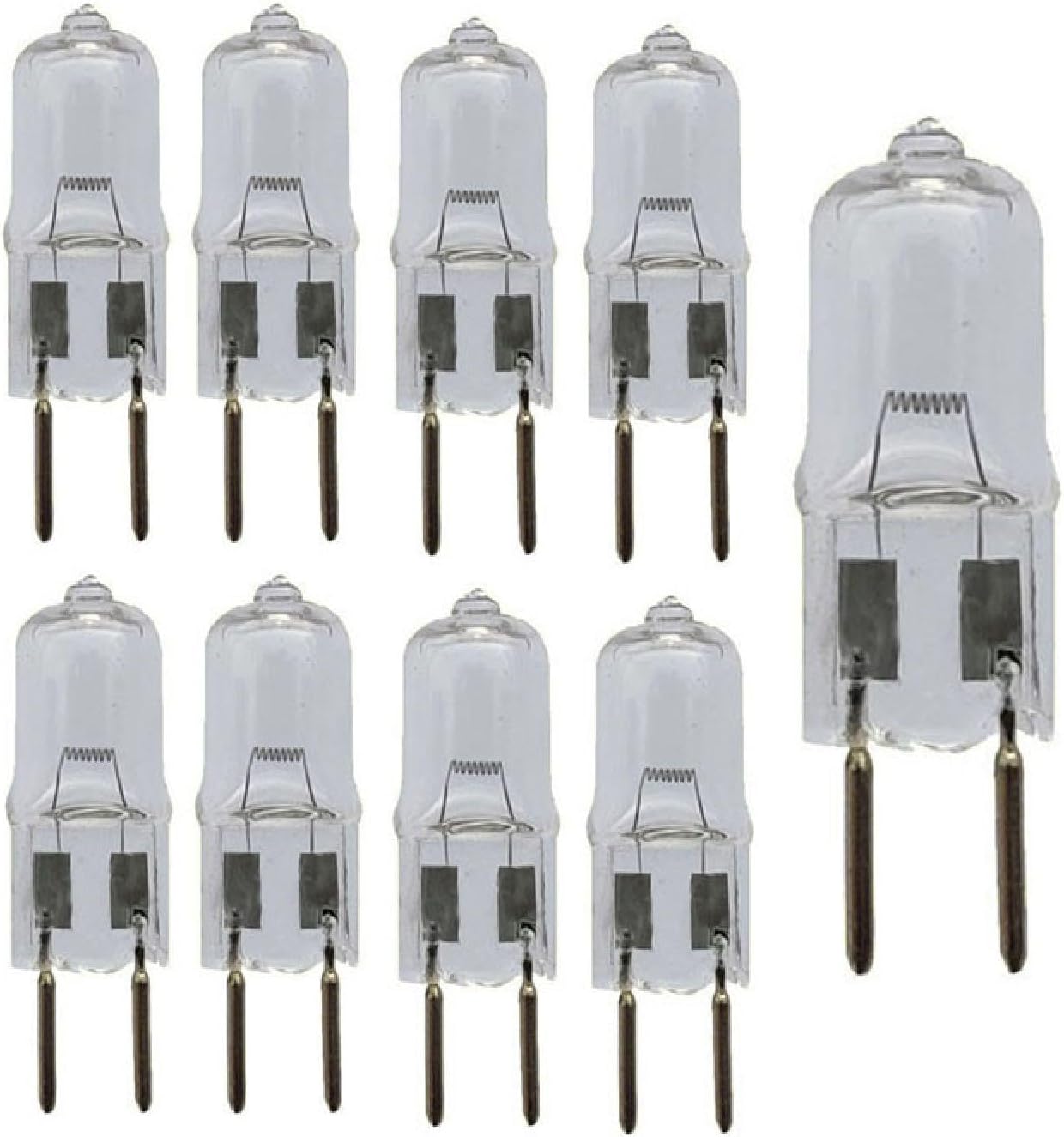 10Pc GY6.35 Halogen Bulb 12V 20W 35W 50W 75W 100W Clear Capsule G6.35 Lamp Bulb G6.35 Halogen Tungsten Filament Beads Dimmable 100W
