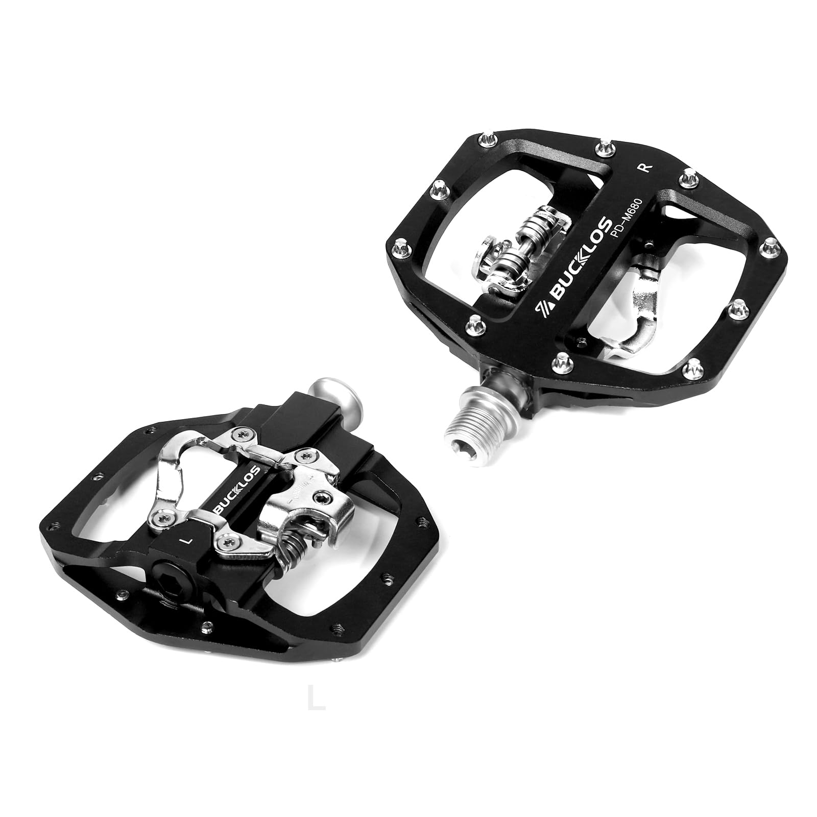 Pedali SDD per bicicletta – pedali a scatto per mountain bike in alluminio con lato piatto SPD – pedali a scatto MTB per bici da corsa con cuscinetti sigillati compatibili con pannelli SPD