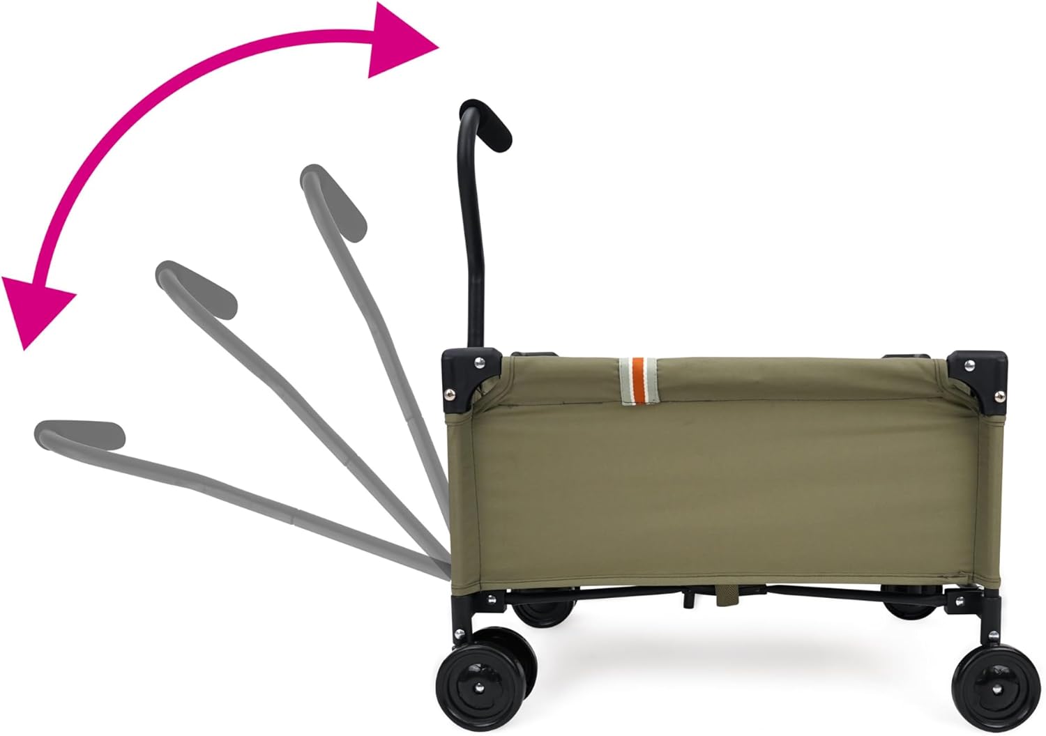 509 Crew: Little Wagon - Khaki - Folding Pull-Along Cart, Adjustable Handle, Canvas-Metal Frame, Transport Toys-Dolls-Stuffed Animals, Kids 3+