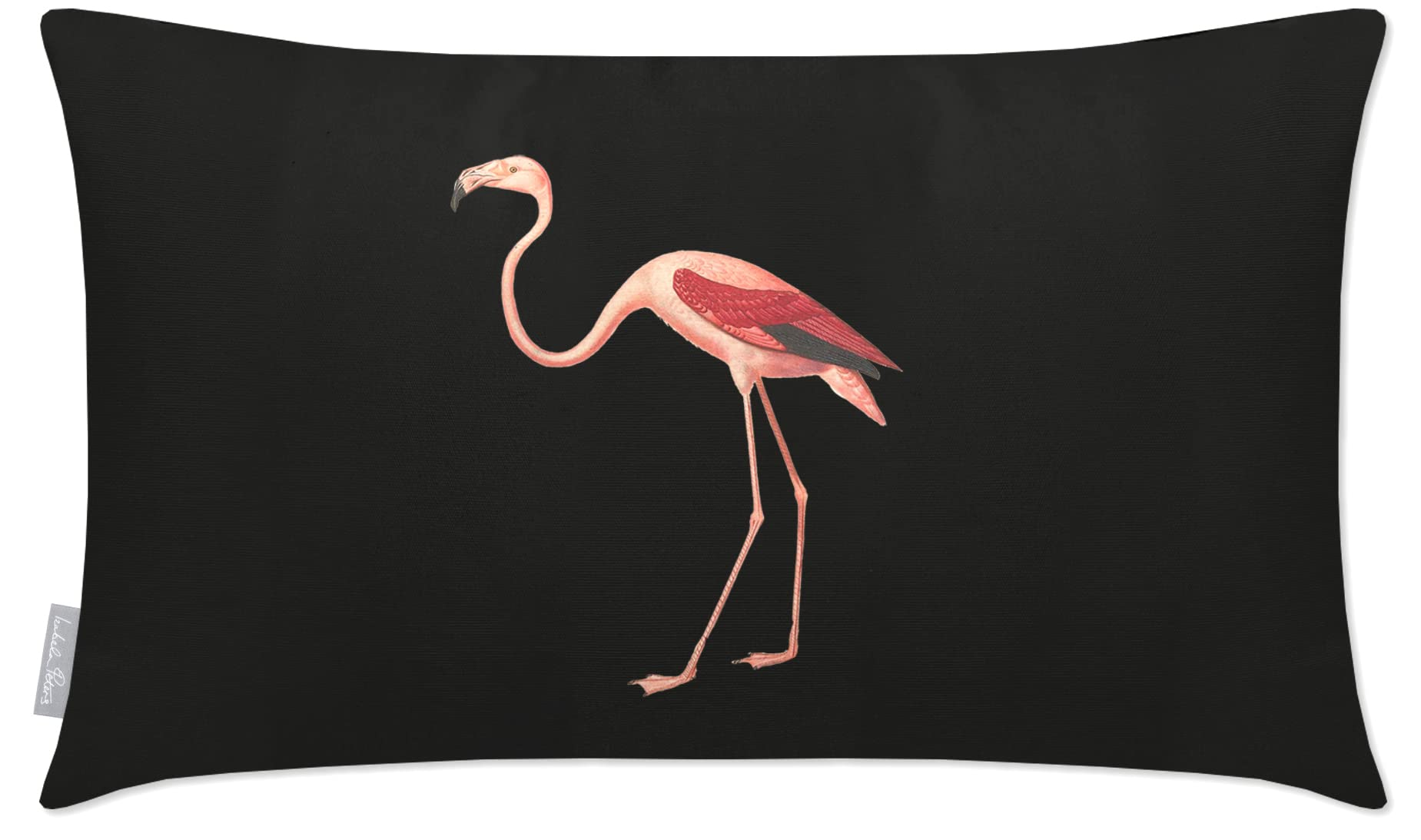 Izabela Peters Outdoor Cushions Waterproof, 50 x 30 cm, Filled Outdoor Cushion, Flamingo - Charcoal, Garden Furniture Cushions, Outdoor Seat Cushions, Garden Chair Cushions