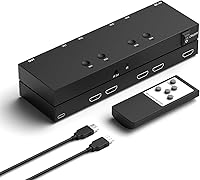 Vista 1 de Interruptor HDMI de 4 puertos 4k@60hz conmutador HDMI 4 en 1 salida HDCP 2.0 HDMI2.0 Hub soporta 3D compatible con interruptor/interruptor