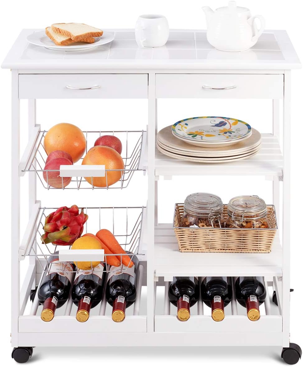 HOMCOM Chariot De Service Desserte Cuisine 3 Étagères - Acier Inox Chromé 85L X 45l X 90H Cm - Roulettes