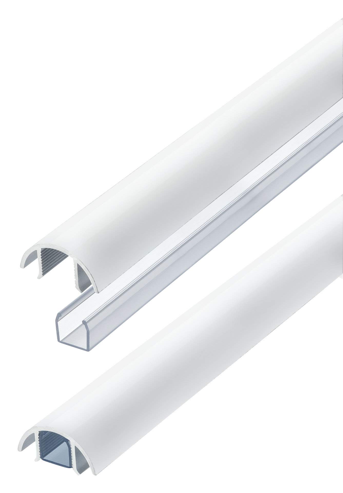 Mini Design Aluminium Kabelkanal für z.B. Lautsprecher - 30mm breit von ALUNOV (Länge: 160cm, Weiss Matt)