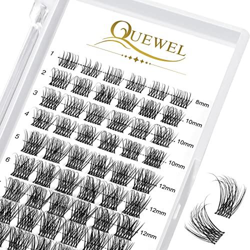 Cluster Lashes QUEWEL 72 Pcs DIY Cluster Eyelash Extension