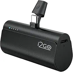 I2GO, Carregador Portátil (Power Bank), Pocket, 5000mAh, Não Necessita Cabos, Modelo USB-C