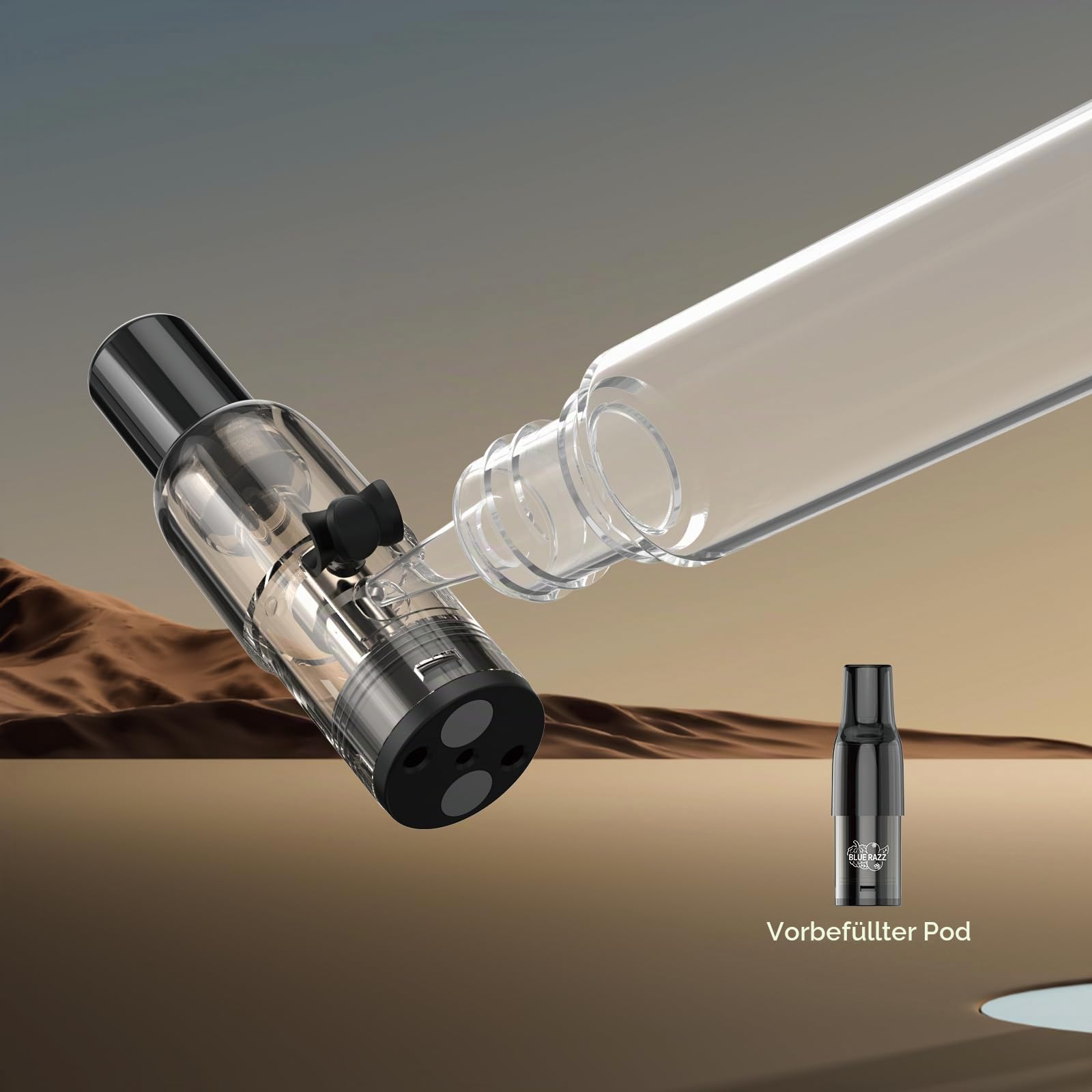 JOYETECH Eroll Slim Vape Kits 1500mAh + 480mAh großer Akku Box + 3pcs Cartridges 2ml USB-C Wechsel Pod System ohne Nikotin Gunmetal Grau