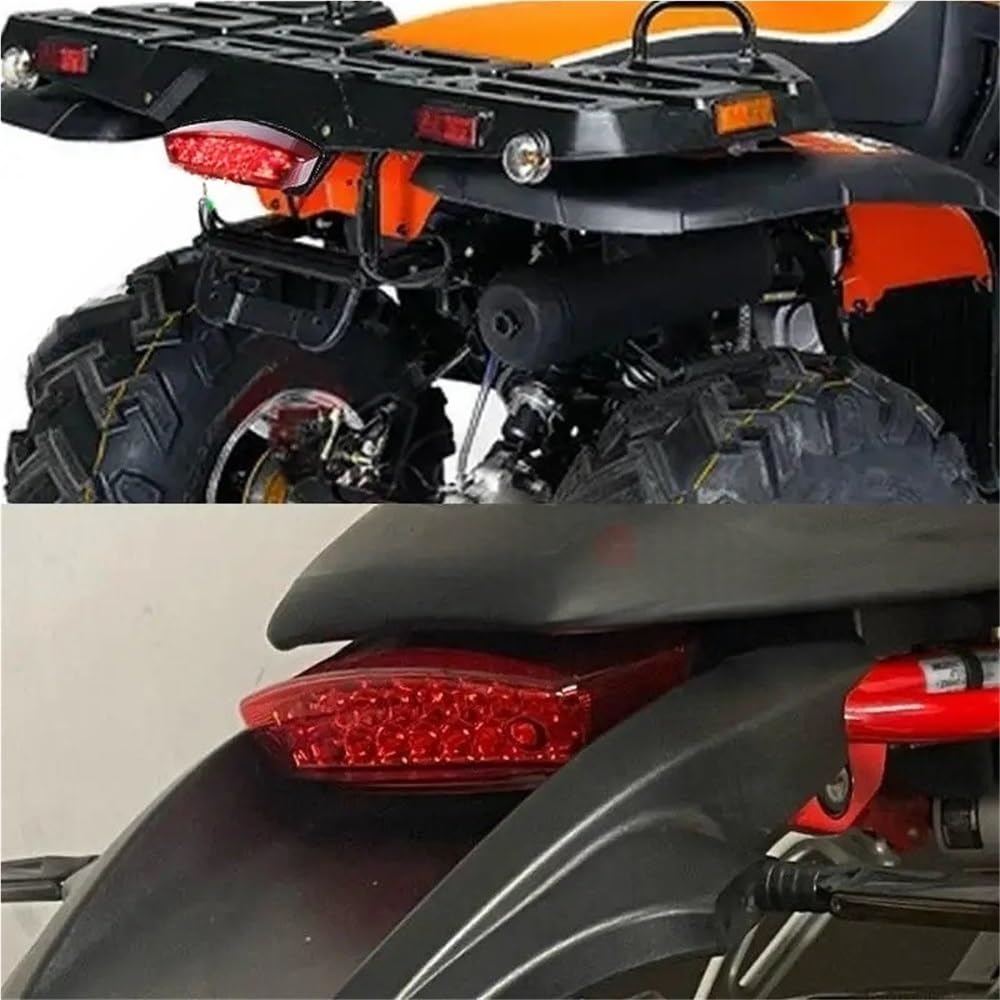 Moto Faro Anteriore Fanale posteriore a LED per moto rosso + bianco Targa per corsa Lampada freno fanale universale per ATV UTV per Chopper