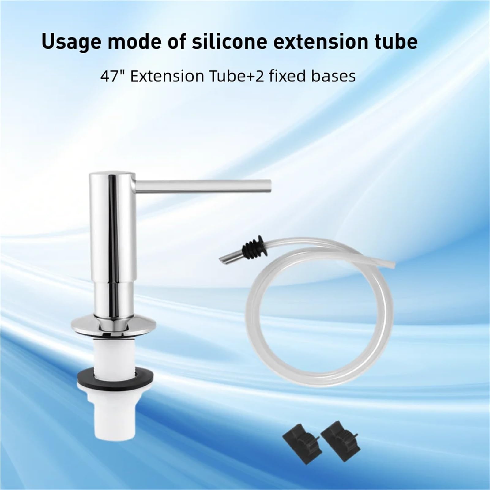 Dispensador de jabón de Cocina Dispensador de jabón for Fregadero Cocina latón Incorporado | Bomba encimera Recargable 17 oz con baño a Prueba Herrumbre Tubo extensión 120 mm para Fregadero