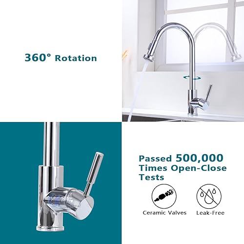 Miniatura 6 de SATICO Grifo de cocina cromado con rociador extraíble Arco de un solo agujero manija interruptor de botón fregadero de cocina grifos modernos de